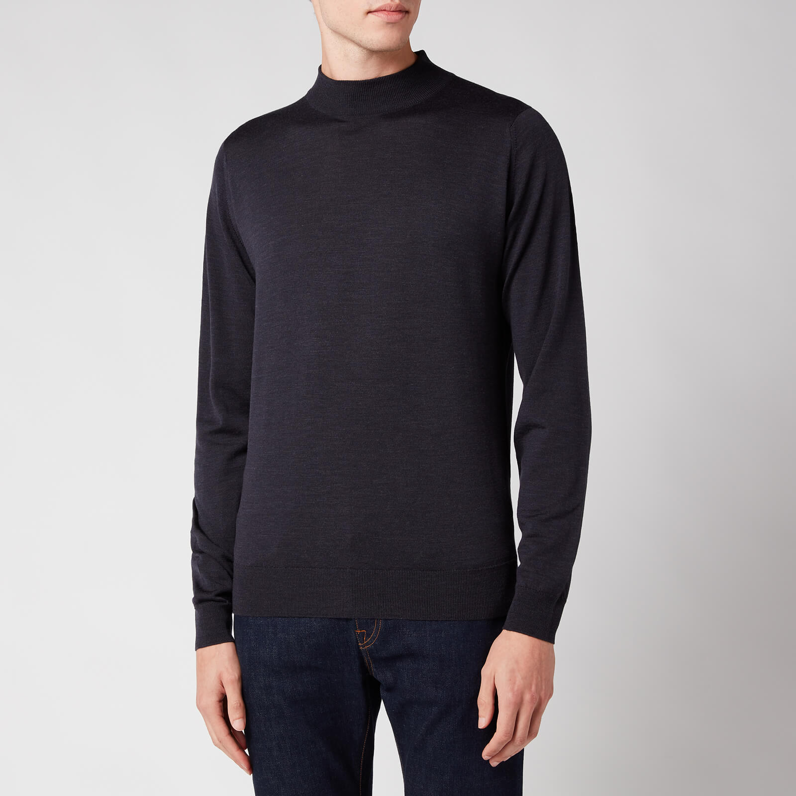 John Smedley Men's Harcourt Mock Turtleneck Jumper - Hepburn Smoke - XXL