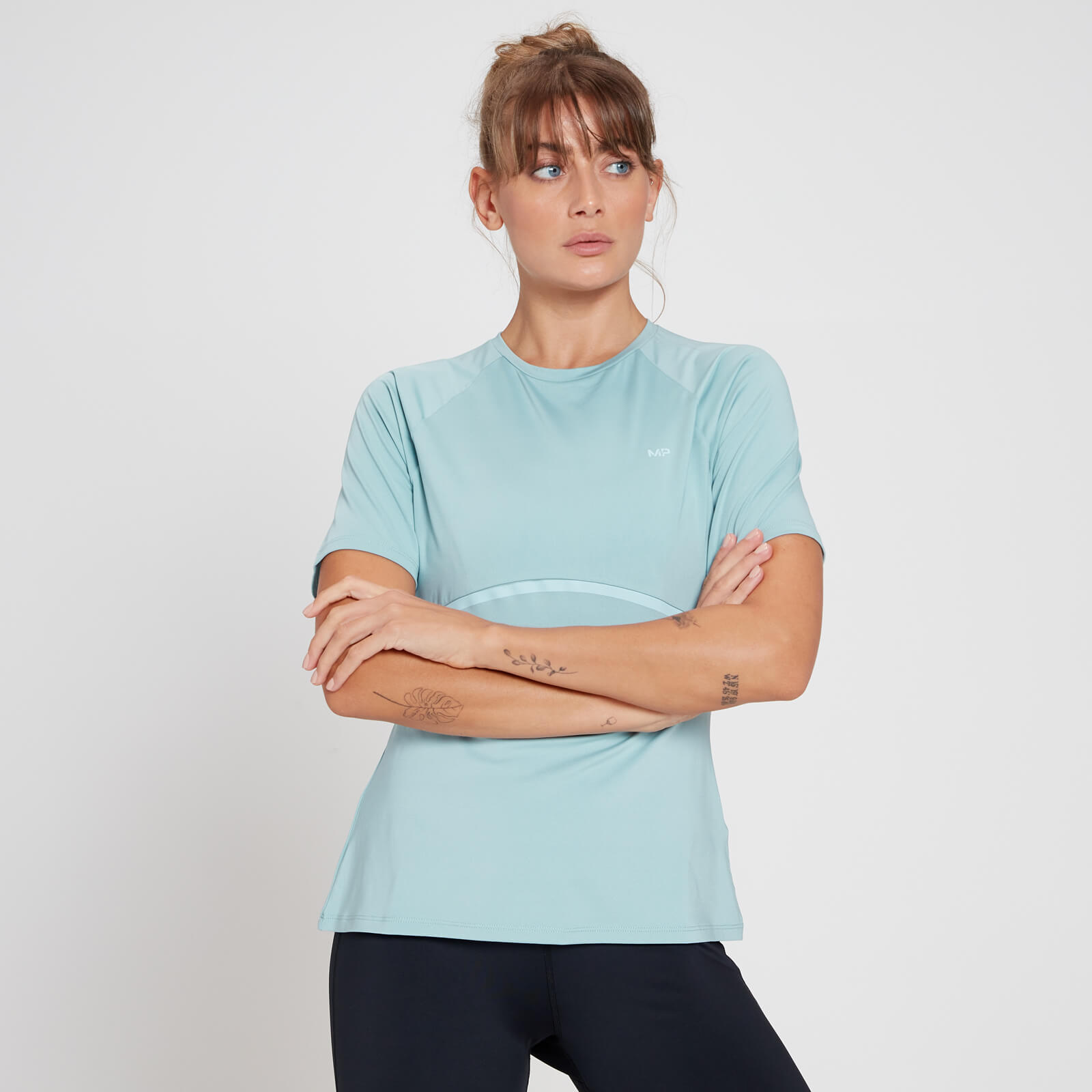 T-shirt catarifrangente MP Velocity Ultra da donna - Azzurro ghiaccio - XS
