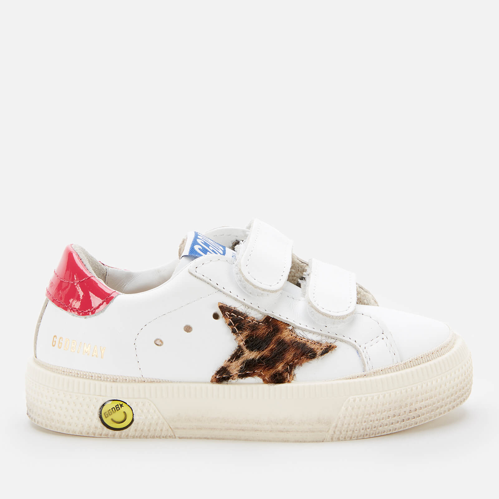 Golden Goose Toddlers' Leather Upper And Stripes Leopard Horsy Trainers - White/Beige Brown Leo/Fuxia - UK 6 Toddler