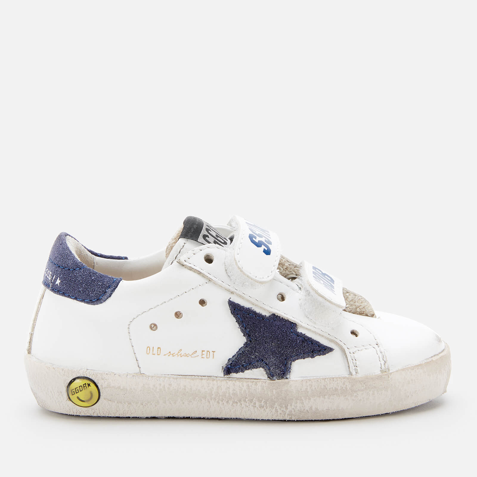 Golden Goose Toddlers' Leather Upper Suede Star And Heel Trainers - White/Blue Depths - UK 3 Infant