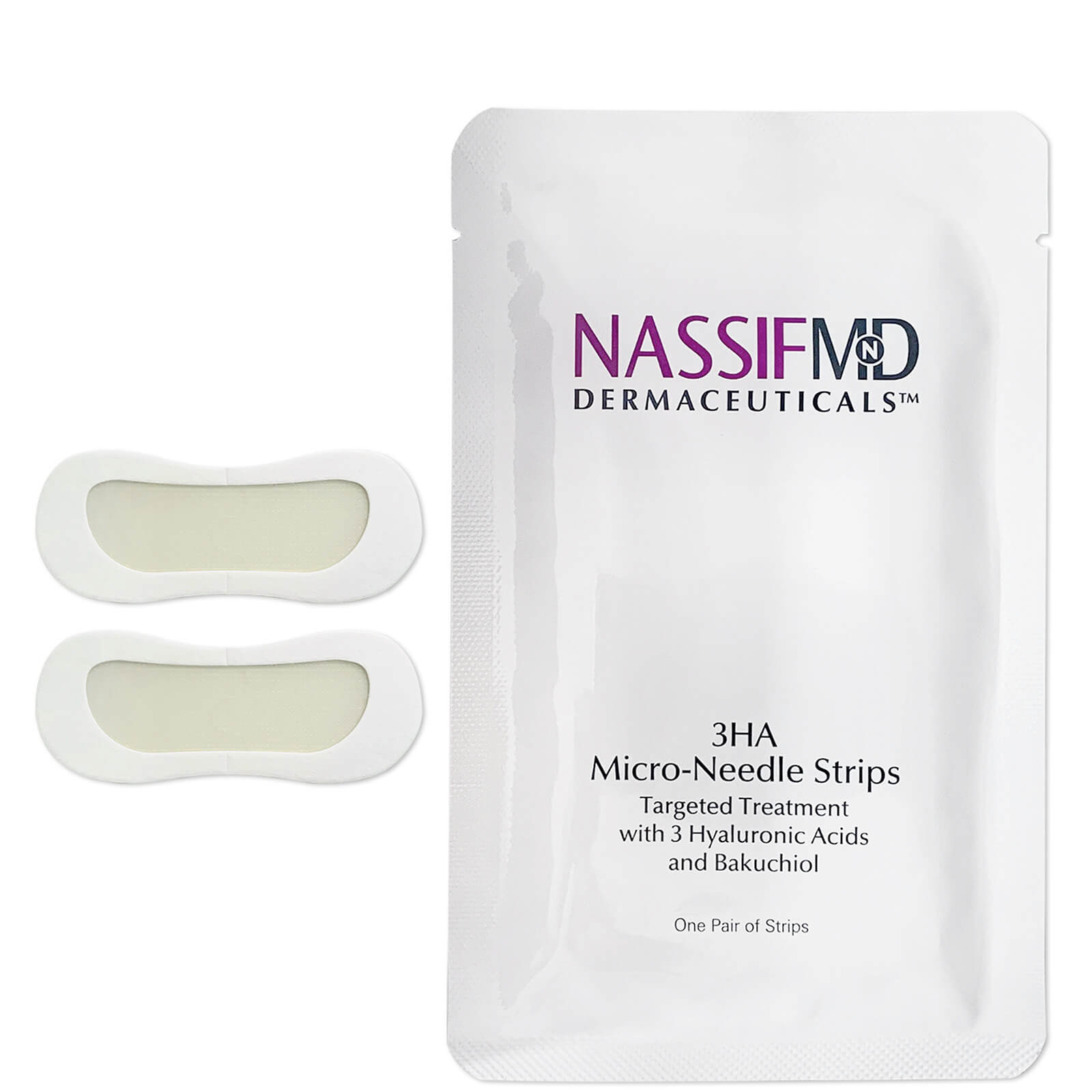 NassifMD Dermaceuticals 3HA Micro-Needle Strips Targeted Wrinkle Strips (6 Pack)