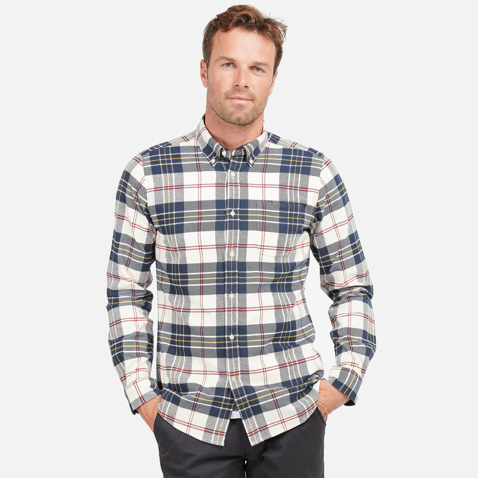 Barbour Men's Ronan Tailored Check Shirt - Ecru - S