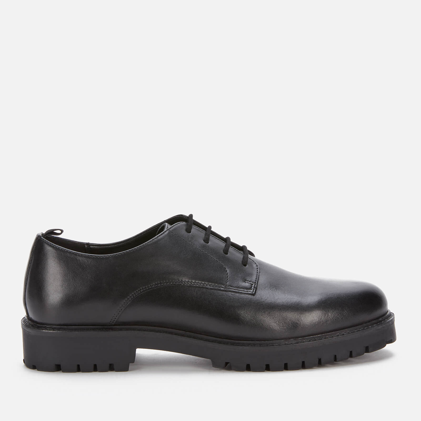 Walk London Men's Sean Leather Derby Shoes - Black - UK 7