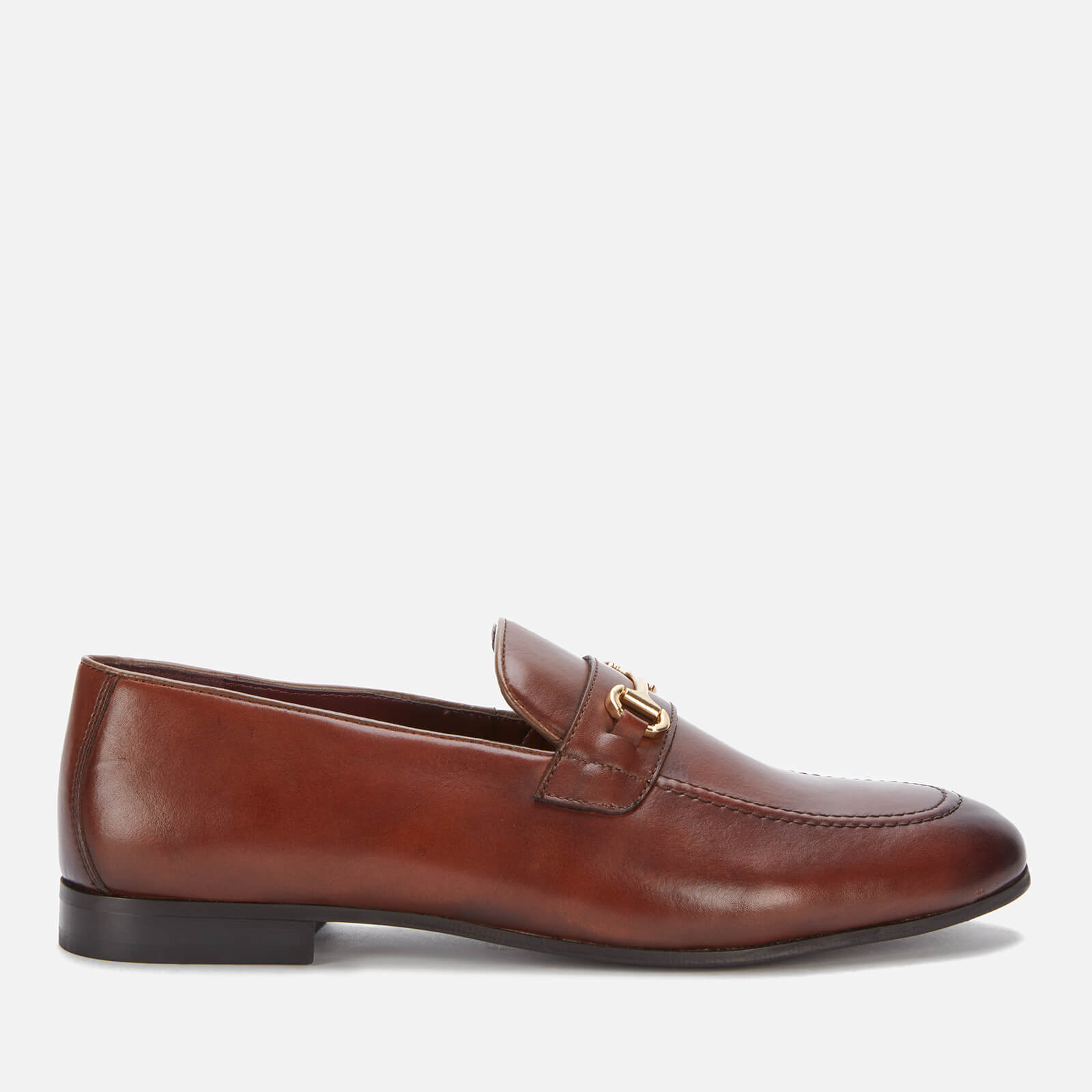 Walk London Men’s Terry Trim Leather Loafers - Brown