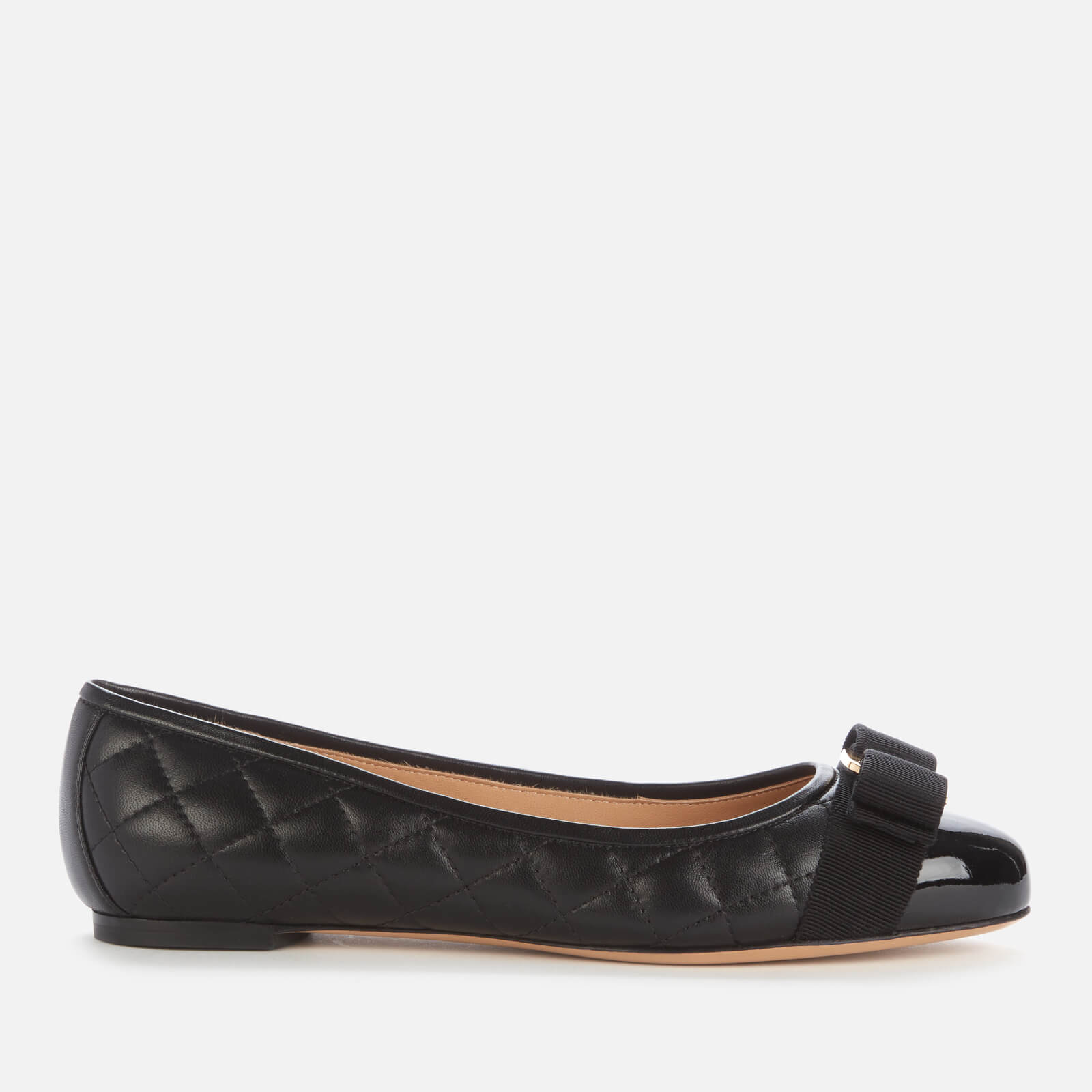 Salvatore Ferragamo Women's Varina Quilted Leather Ballet Flats - Black - UK 4