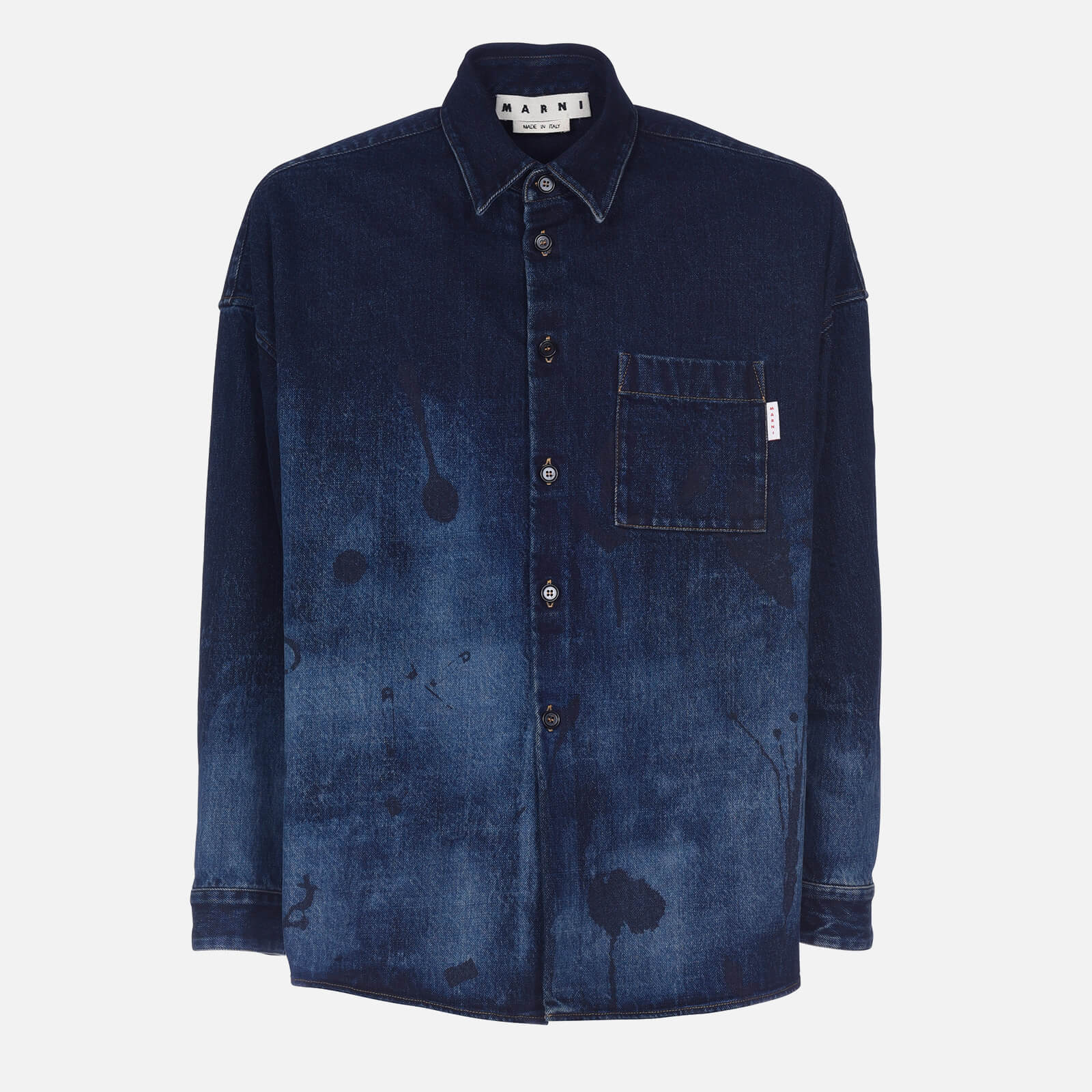 Marni Men's Denim Shirt - Blue/Black - IT 52/XL