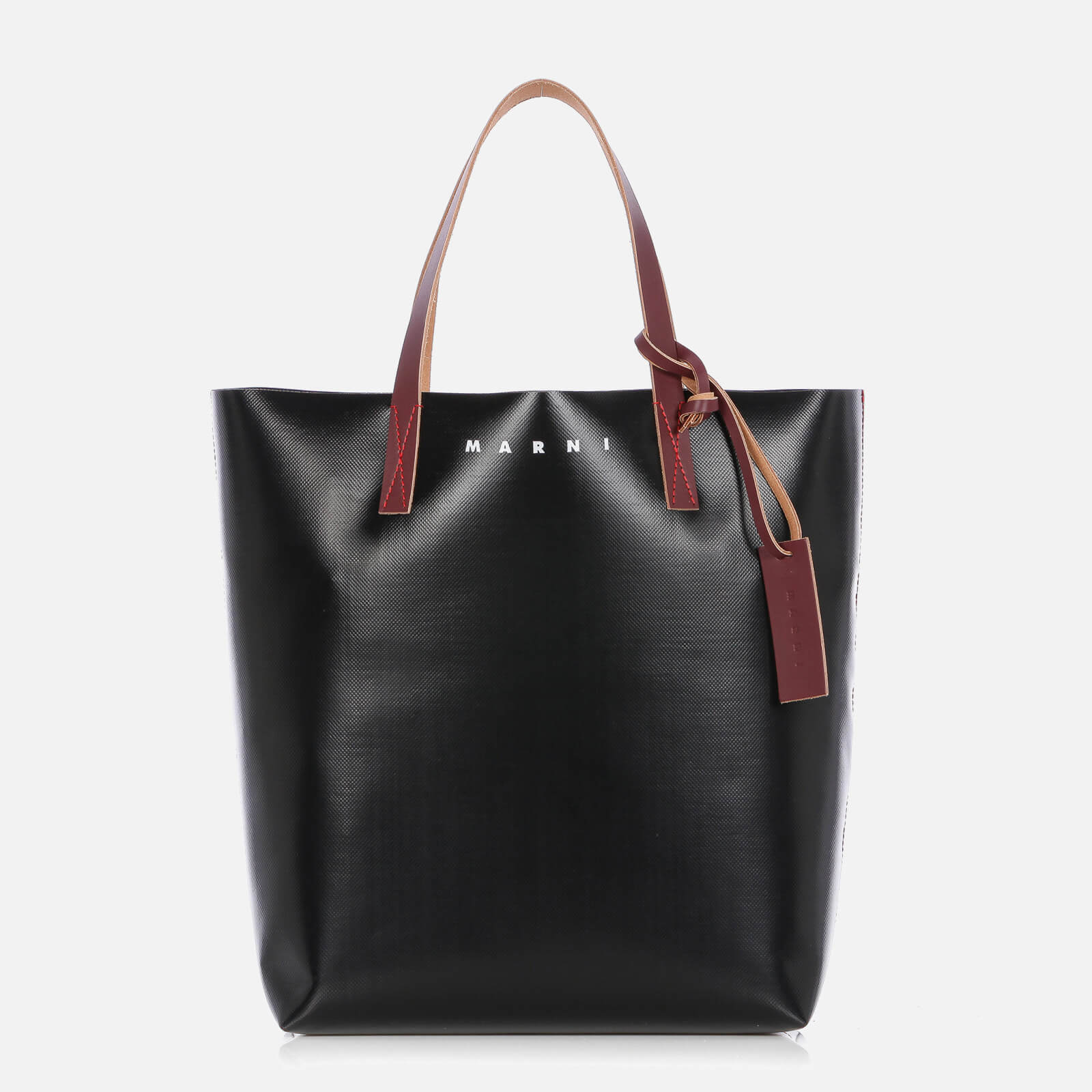 Marni Men's Tote Bag - Black/Eggplant/Red