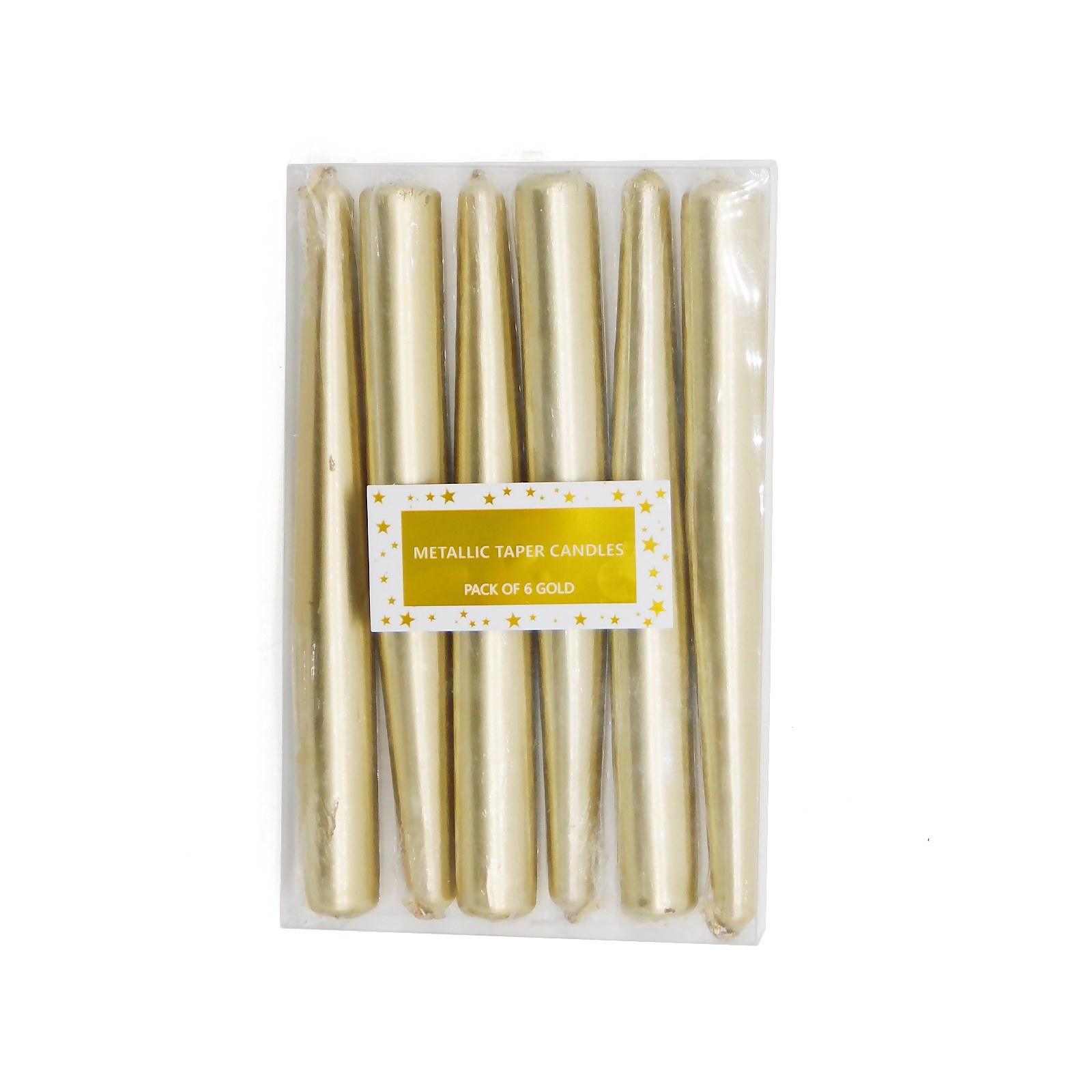 Photo of Gold Metallic Taper Candles - 6 Pack