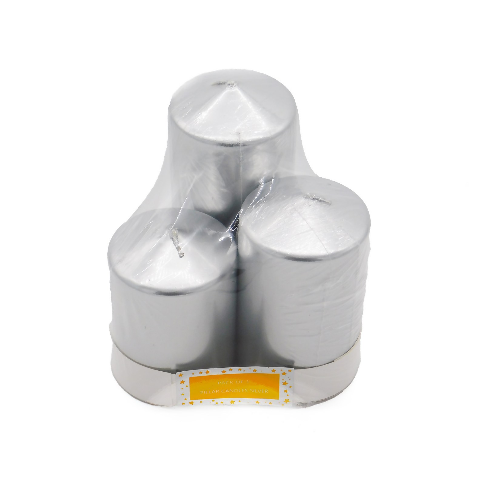 Photo of Silver Pillar Candles - 3 Pack