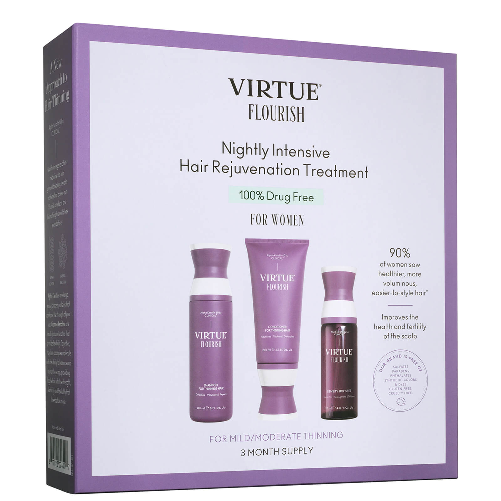 

VIRTUE Flourish Nightly Intensive Hair Rejuvenation Treatment Kit - Trial Size 3 piece