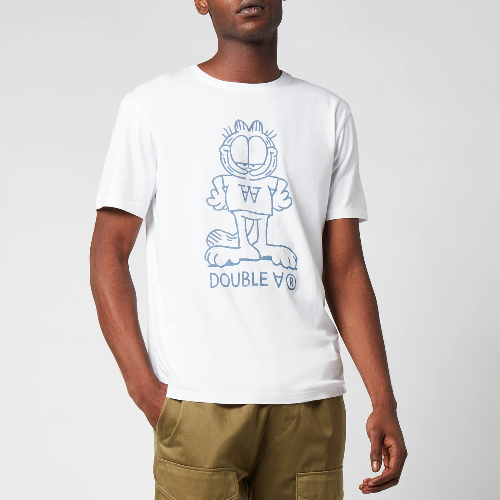 Wood Wood X Garfield Men's Ace Standing Logo T-Shirt - White - S