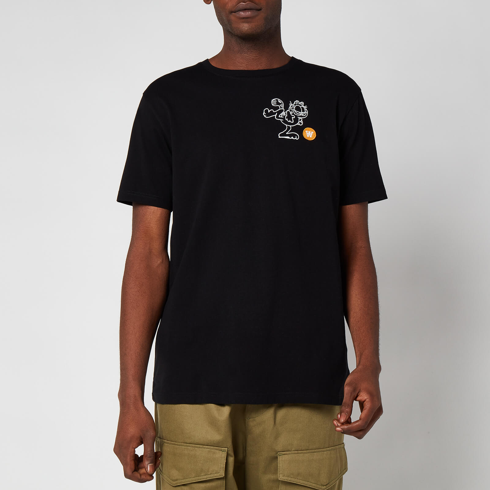 Wood Wood X Garfield Men's Ace Kick Logo T-Shirt - Black - S