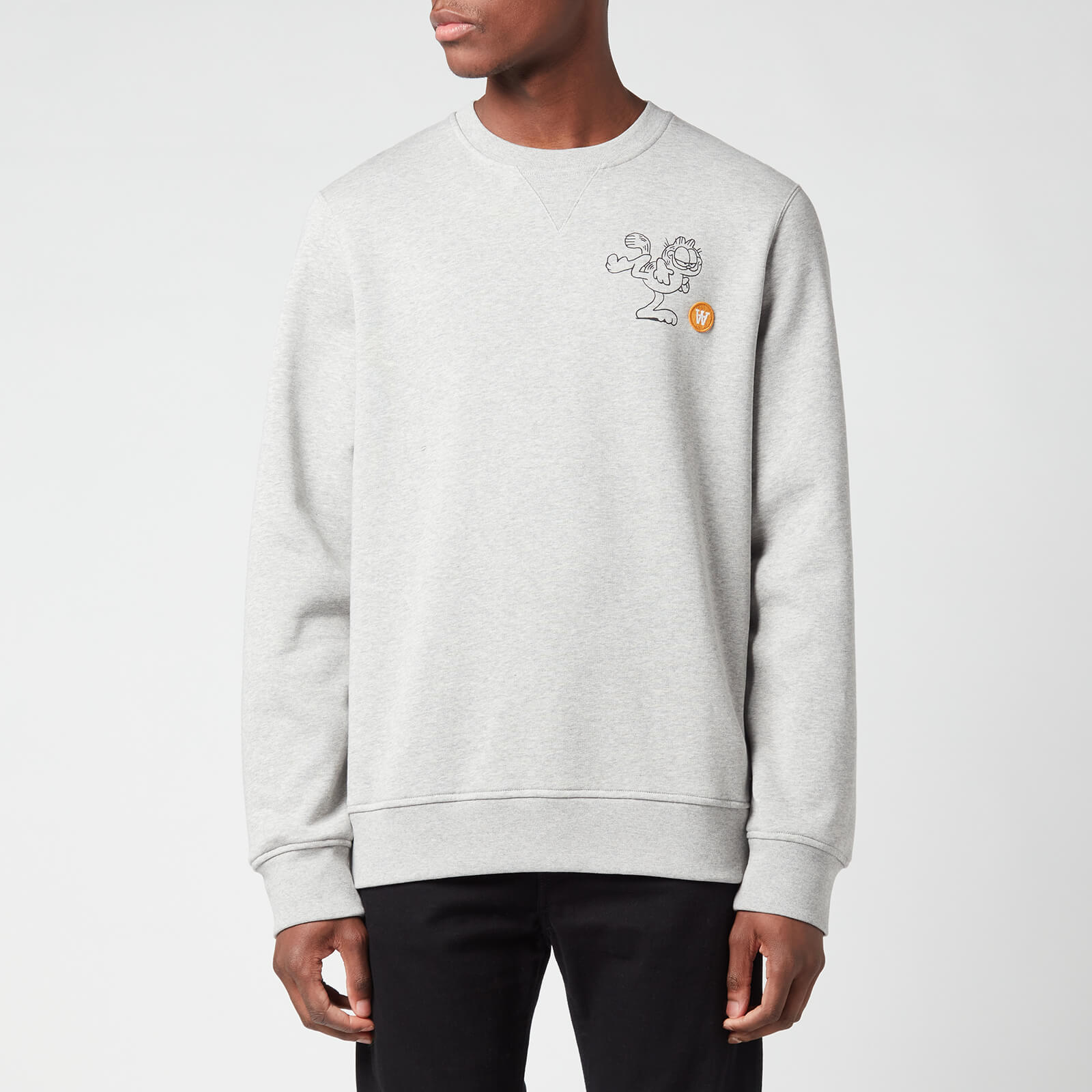 Wood Wood X Garfield Men's Tye Kick Logo Sweatshirt - Grey Melange - S