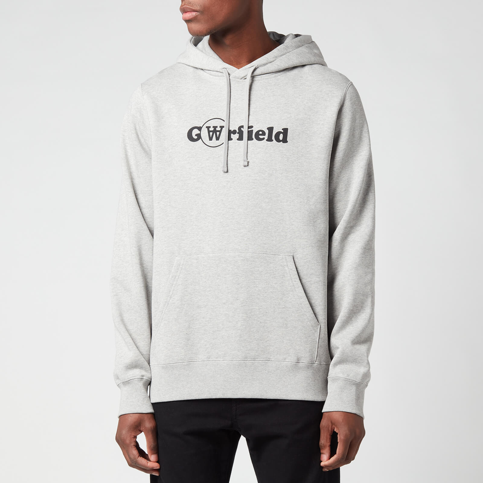 Wood Wood X Garfield Men's Ian Hanging Logo Hoodie - Grey Melange - S