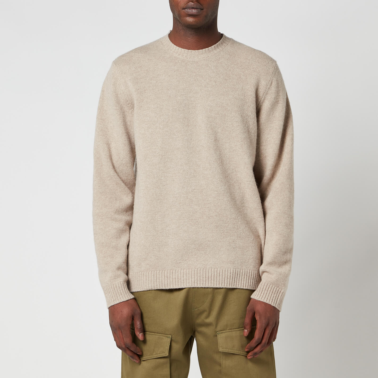 Wood Wood Men's Beckett Brushed Lanbswool Jumper - Light Sand - S