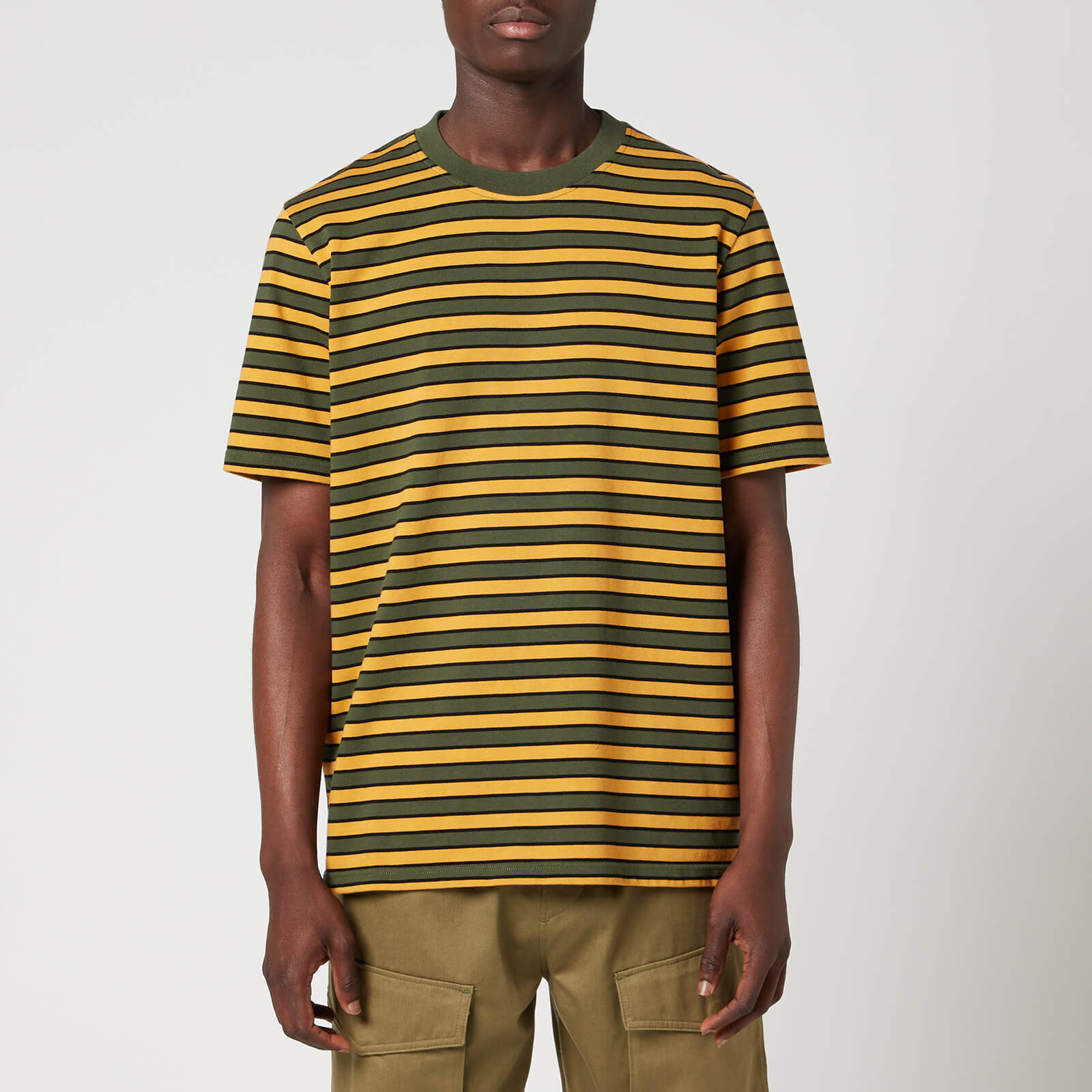 Wood Wood Men's Bobby Stripe T-Shirt - Dark Green - S