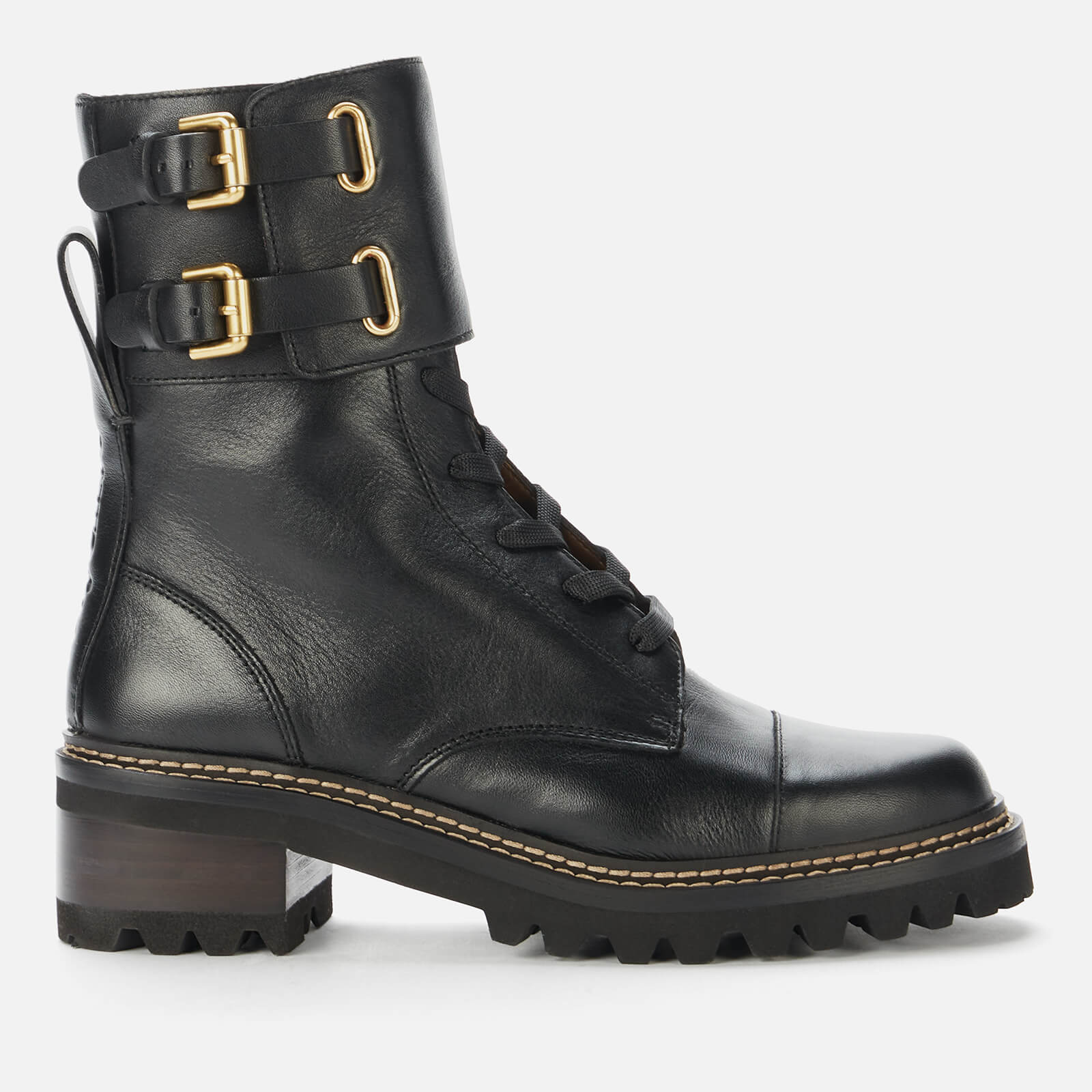 See by Chloé Women's Mallory Leather Lace Up Boots - Black - UK 3