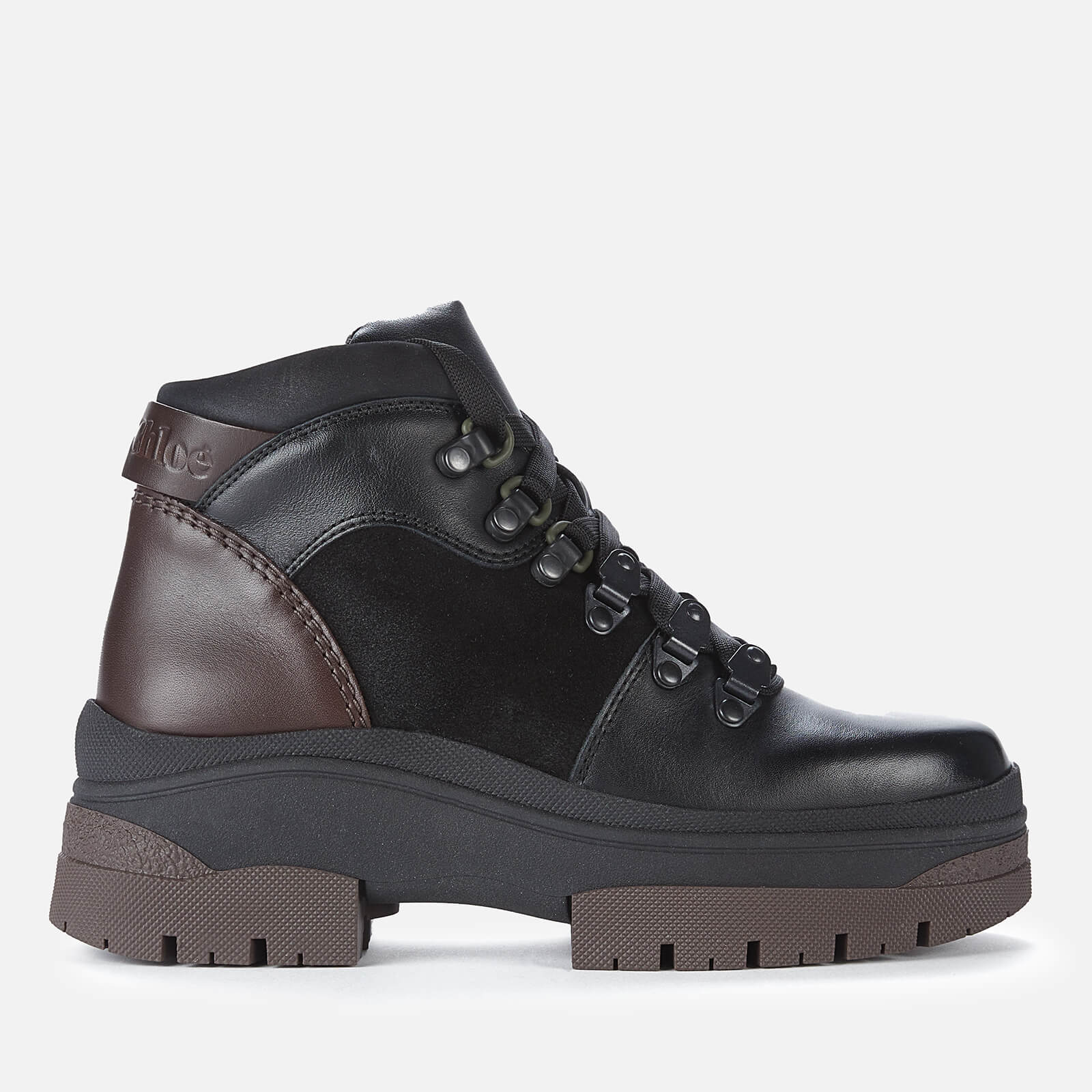 See by Chloé Women's Aure Leather/Suede Hiking Style Boots - Black - UK 3