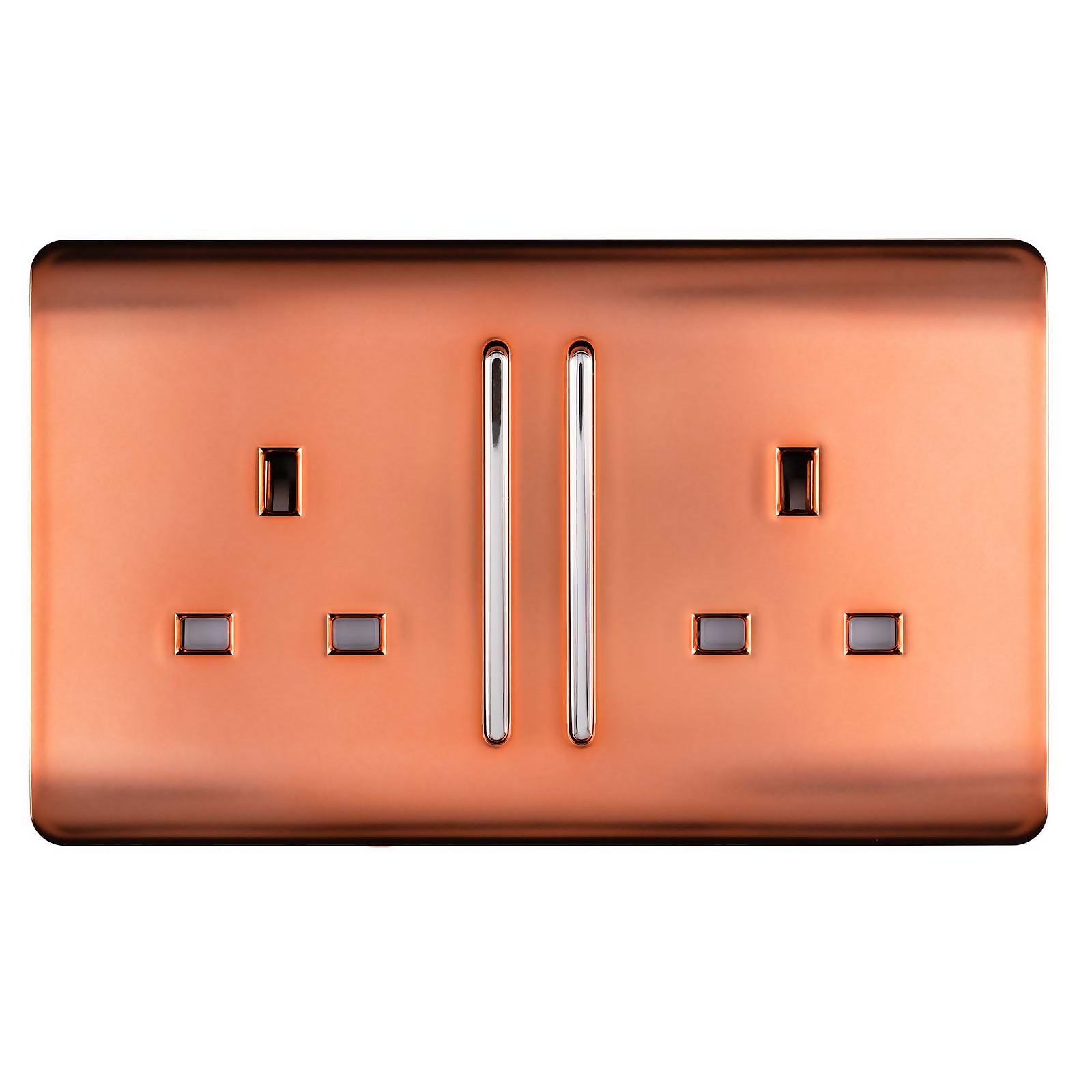 Trendi Switch Double Switched Socket - Copper