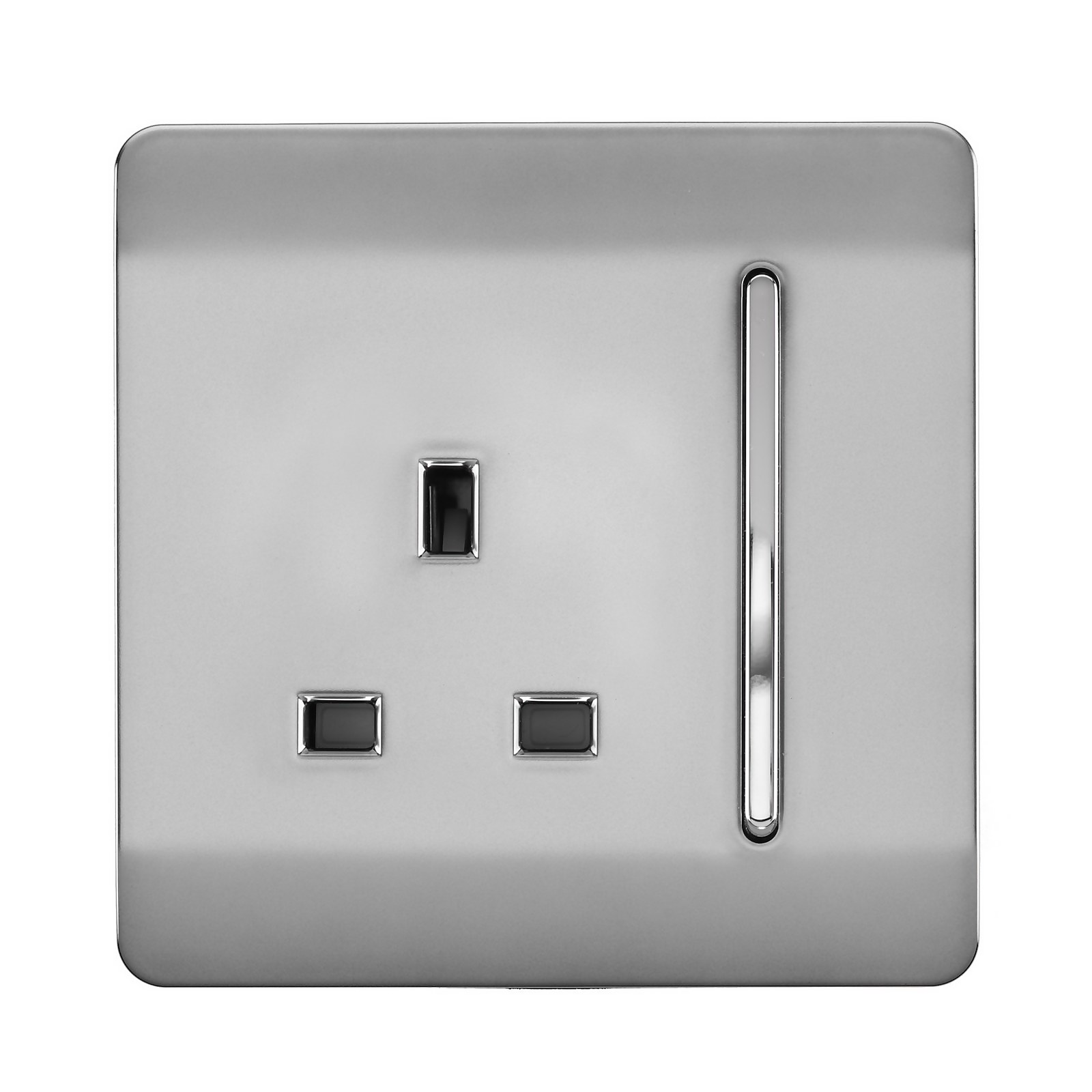 Photo of Trendi Switch Single Switched Socket - Stainless Steel