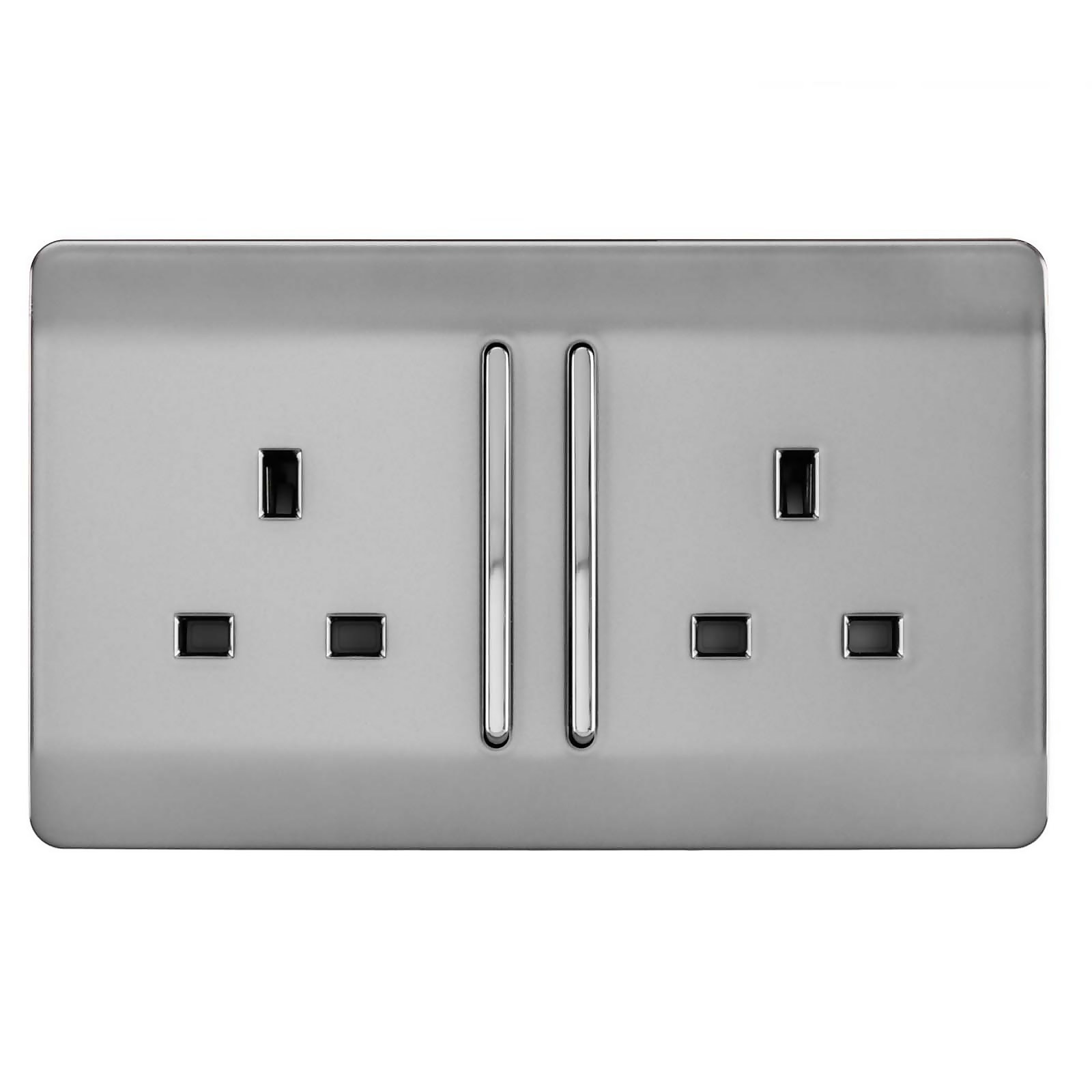 Photo of Trendi Switch Double Switched Socket - Stainless Steel