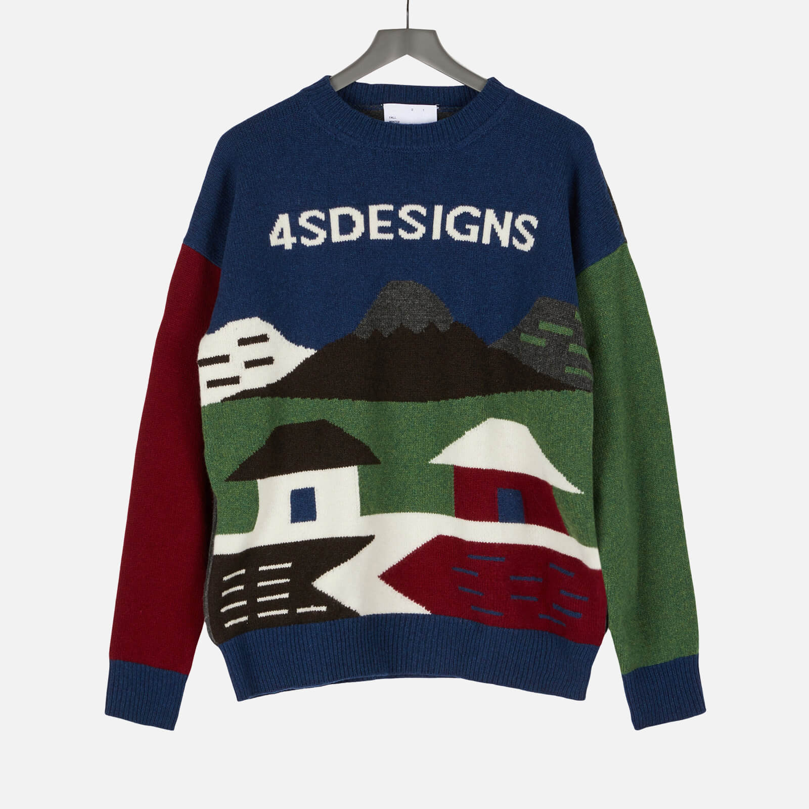 4SDesigns Men's Landscape Crewneck Jumper - Blue - L