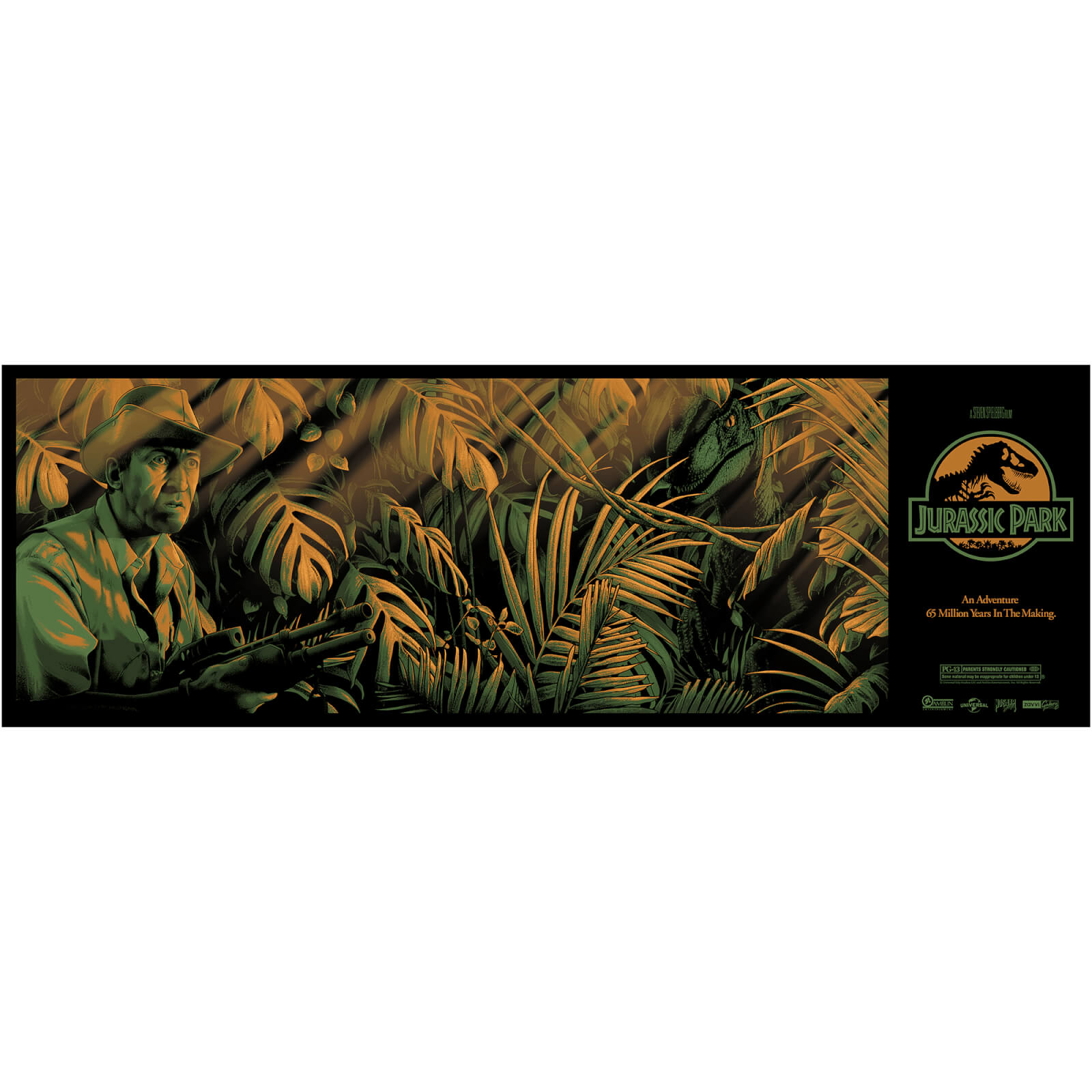Jurassic Park Clever Girl Screen Print - 36 x 12 inch - By Nos4a2 Design