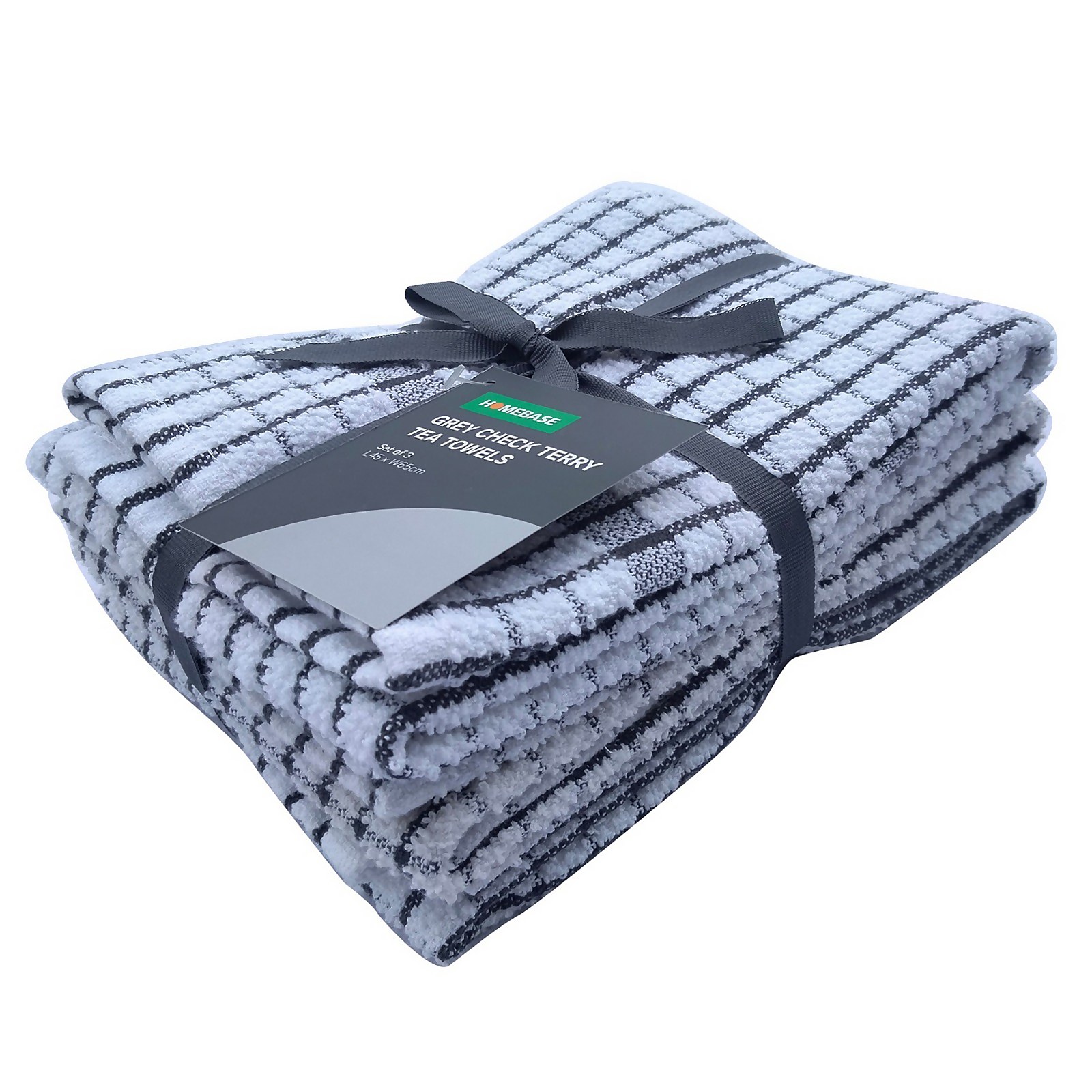 Photo of Set Of Grey Check Terry Towels