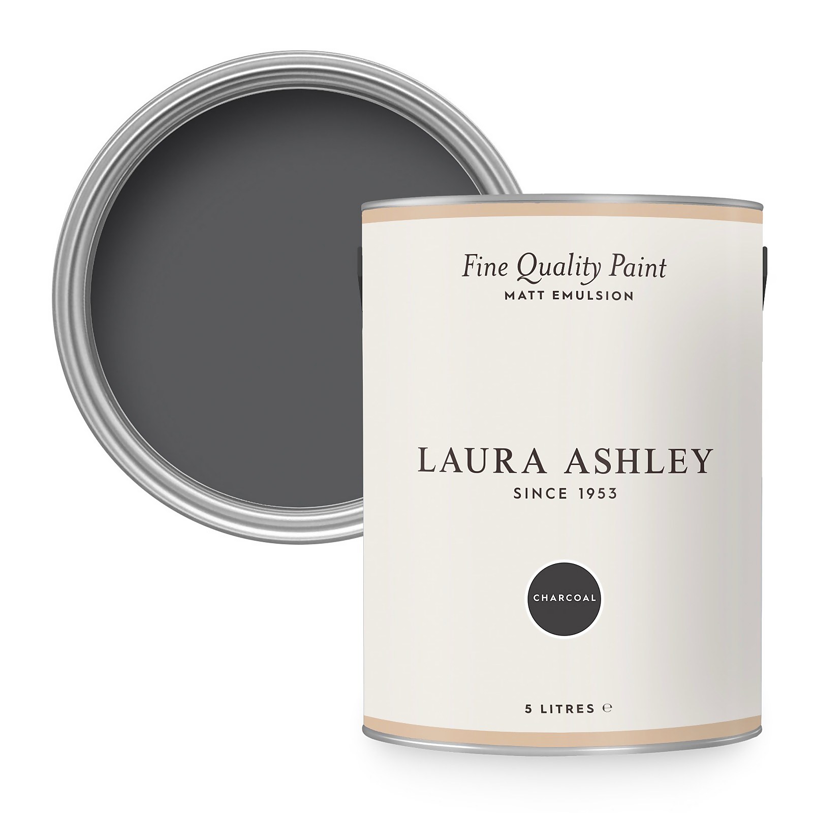 Laura Ashley Matt Emulsion Paint Charcoal - 5L
