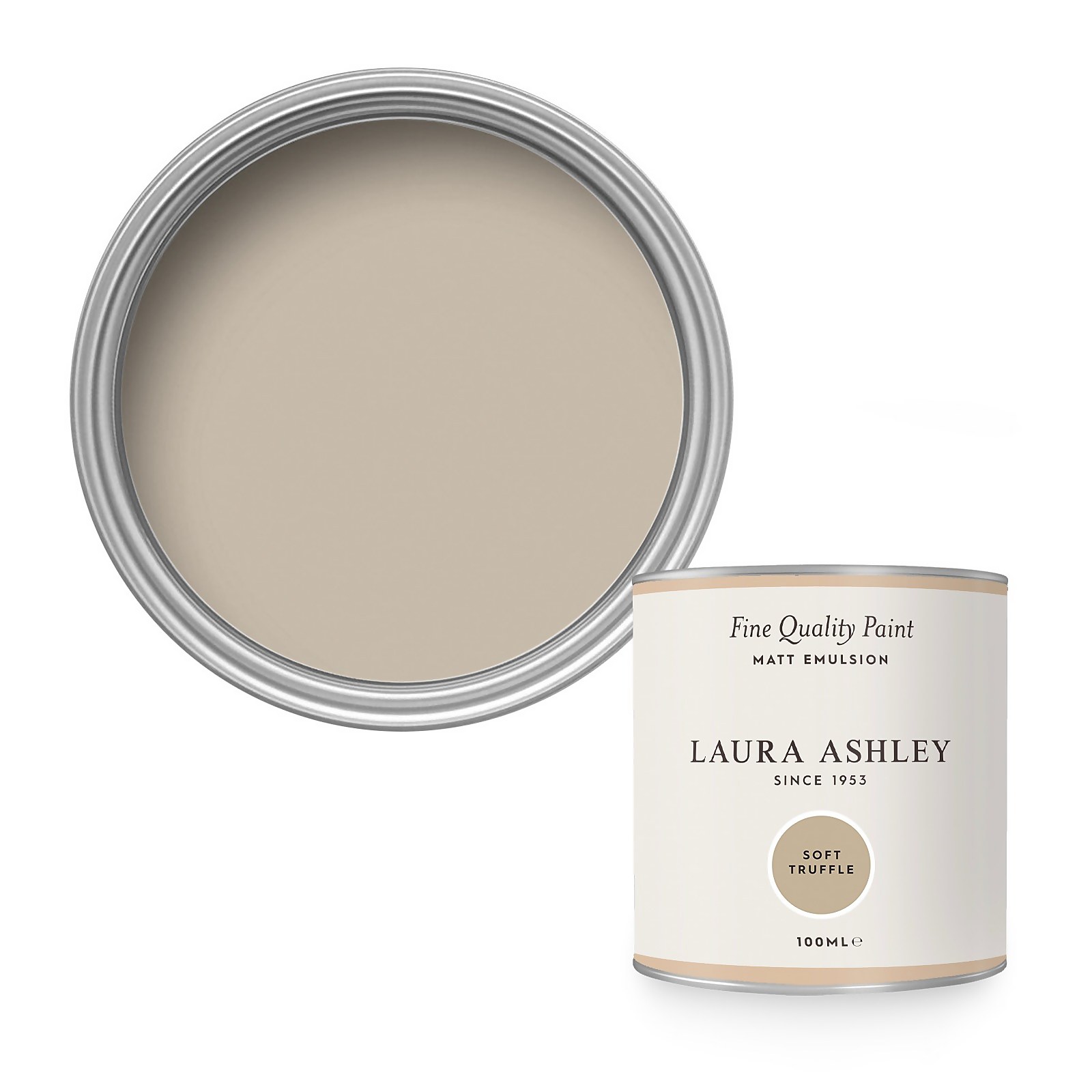 Photo of Laura Ashley Matt Emulsion Paint Soft Truffle Tester 100ml