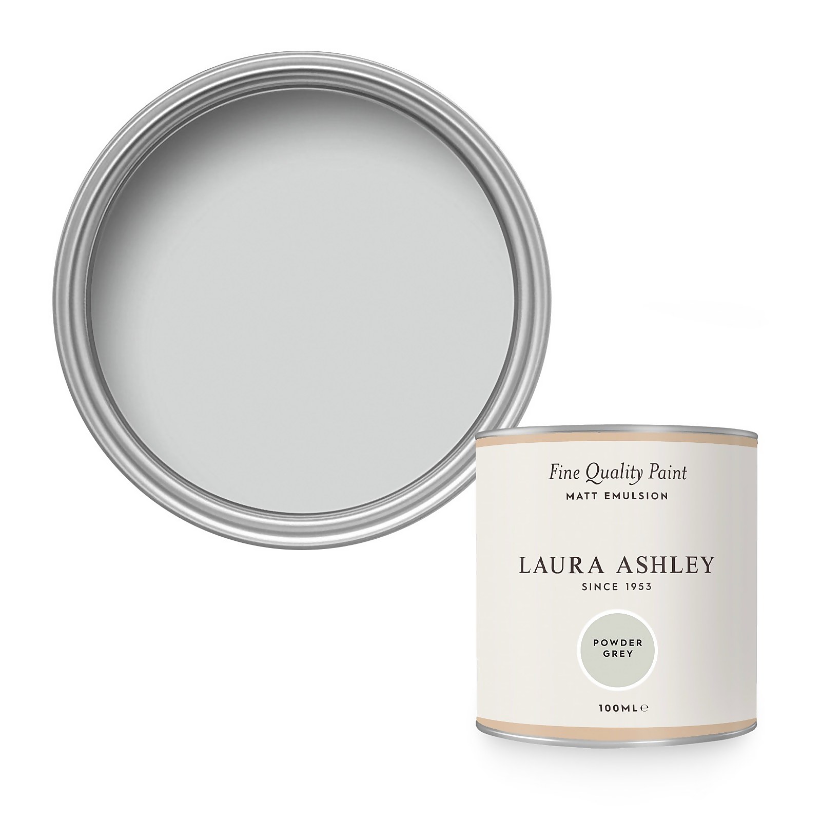 Photo of Laura Ashley Matt Emulsion Paint Powder Grey Tester 100ml