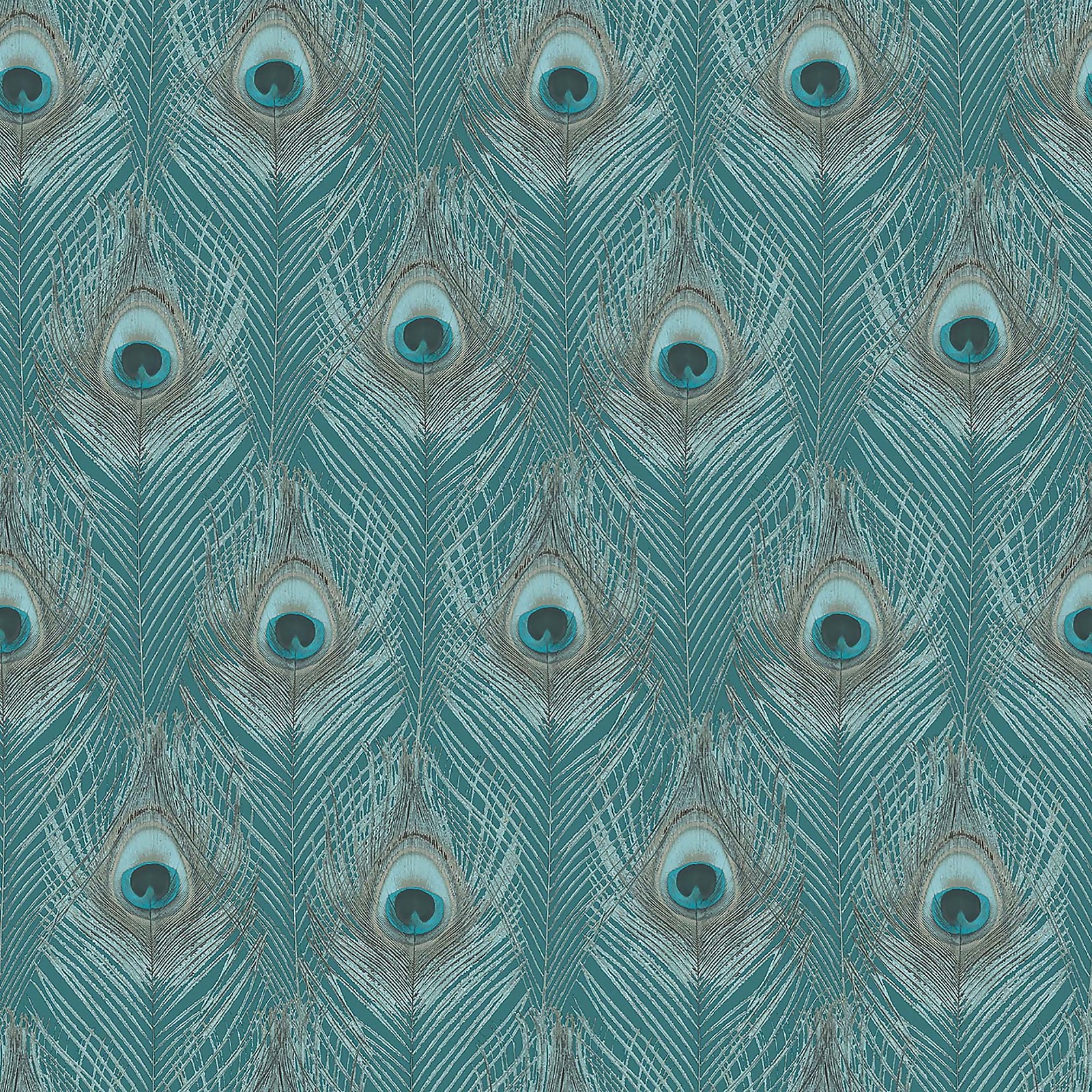 Photo of Organic Textures Peacock Turquoise Wallpaper Sample