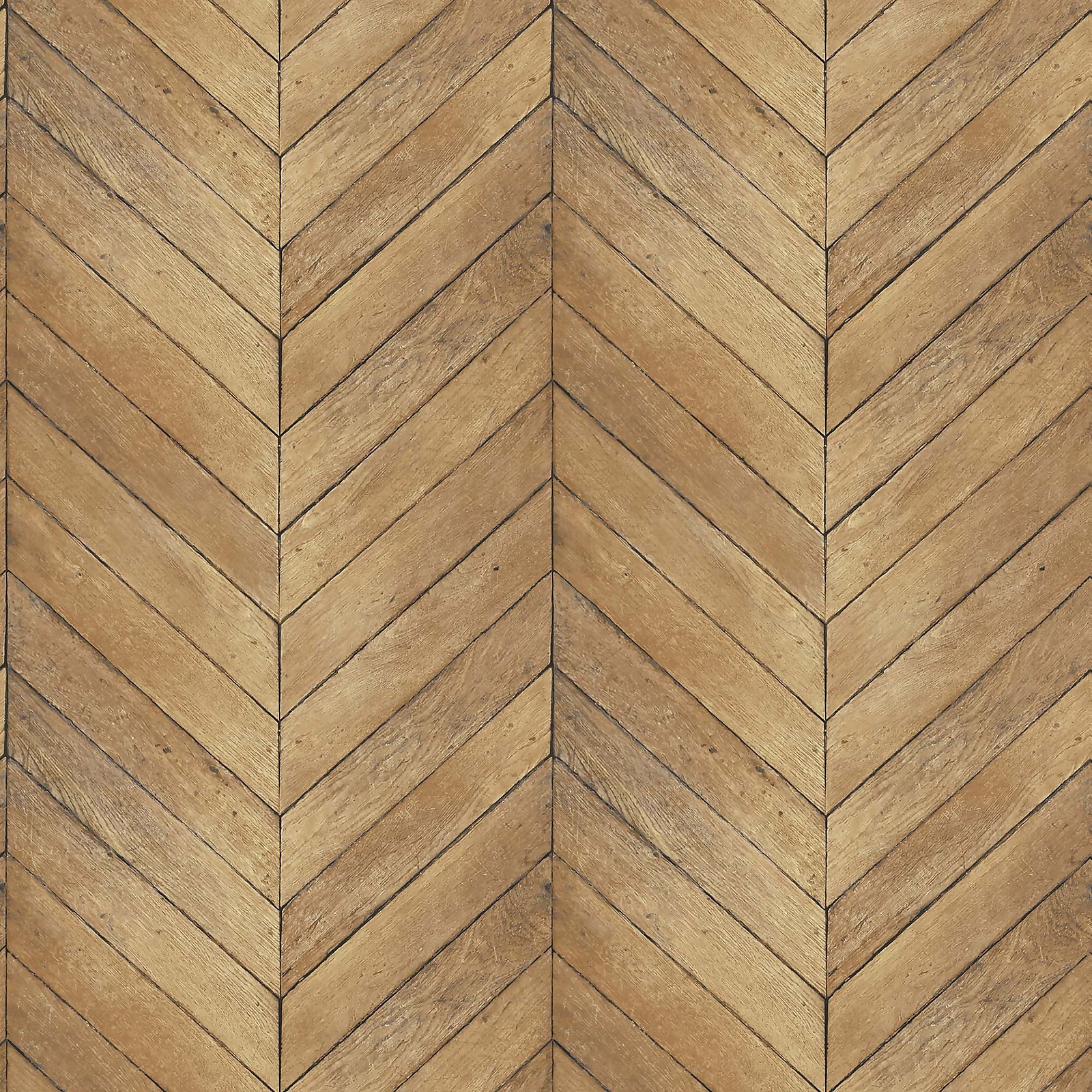Photo of Organic Textures Chevron Wood Warm Brown Wallpaper Sample
