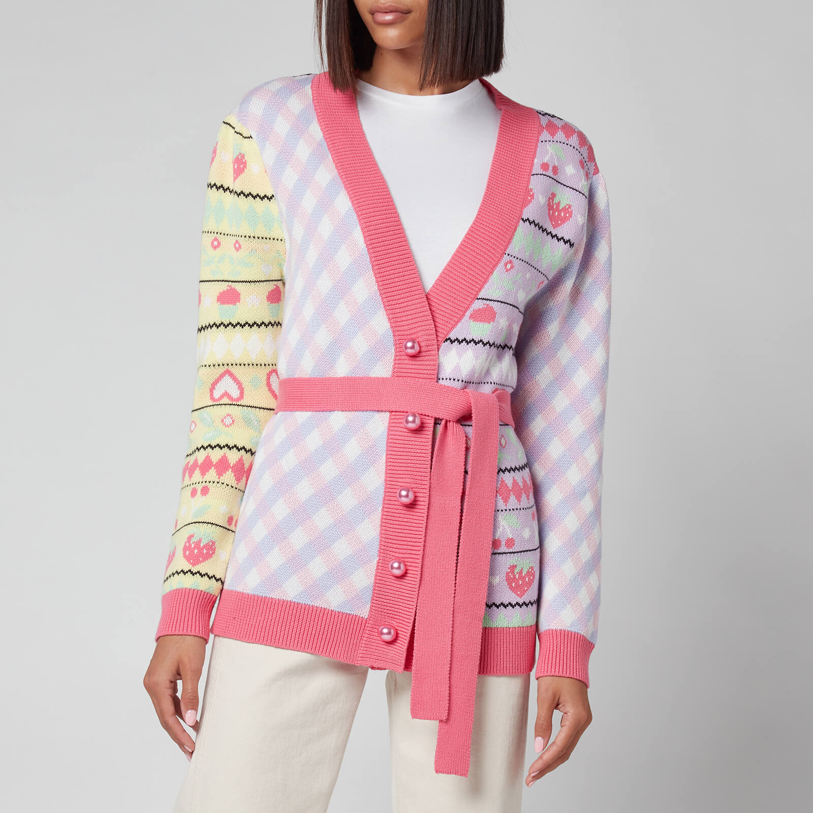 Olivia Rubin Women's Hillary Belted Fitted Cardigan - Fairisle - M