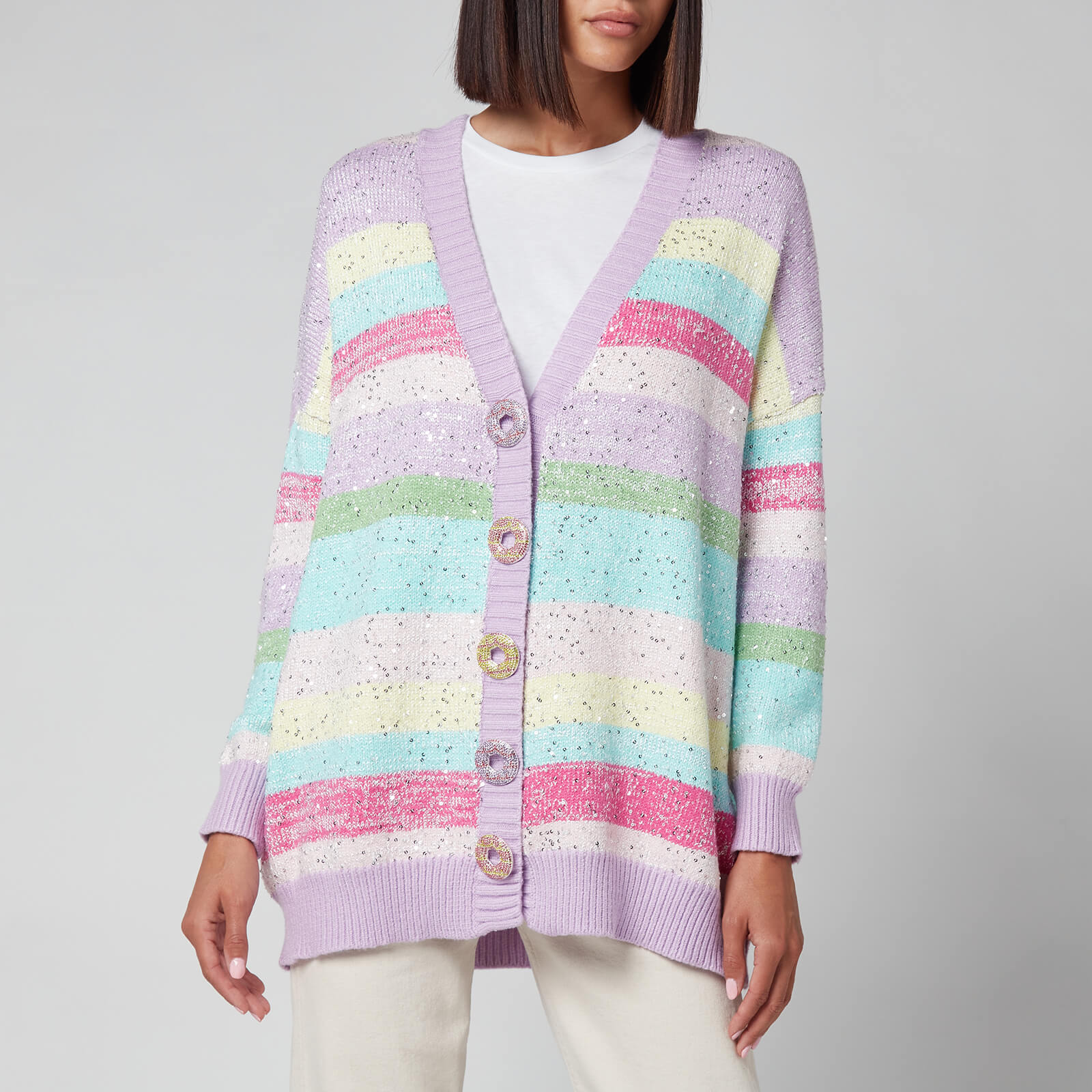 Olivia Rubin Women's Mika Sequin Stripe Cardigan - Mix Stripe - XS