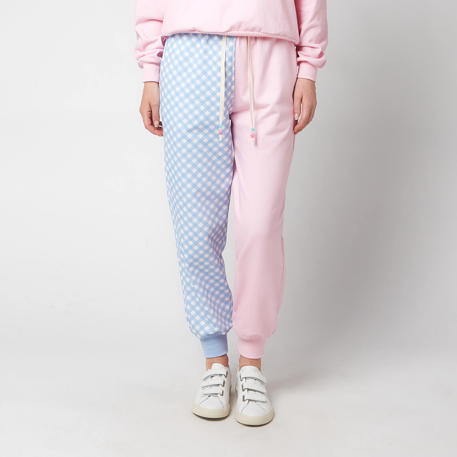 Olivia Rubin Women's Tilda Print Mix Jersey Jogging Bottoms - Gingham Mix - L