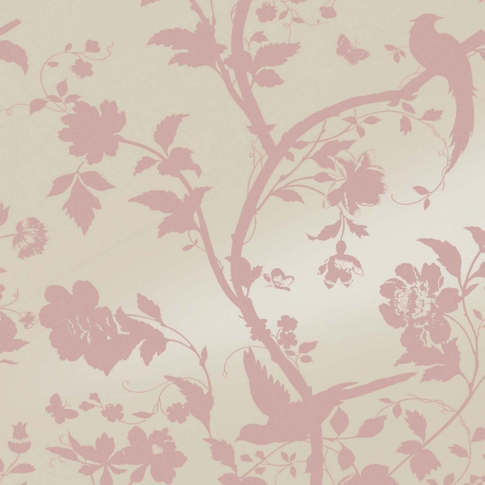 Photo of Laura Ashley Oriental Garden Pearlescent Chalk Pink Wallpaper