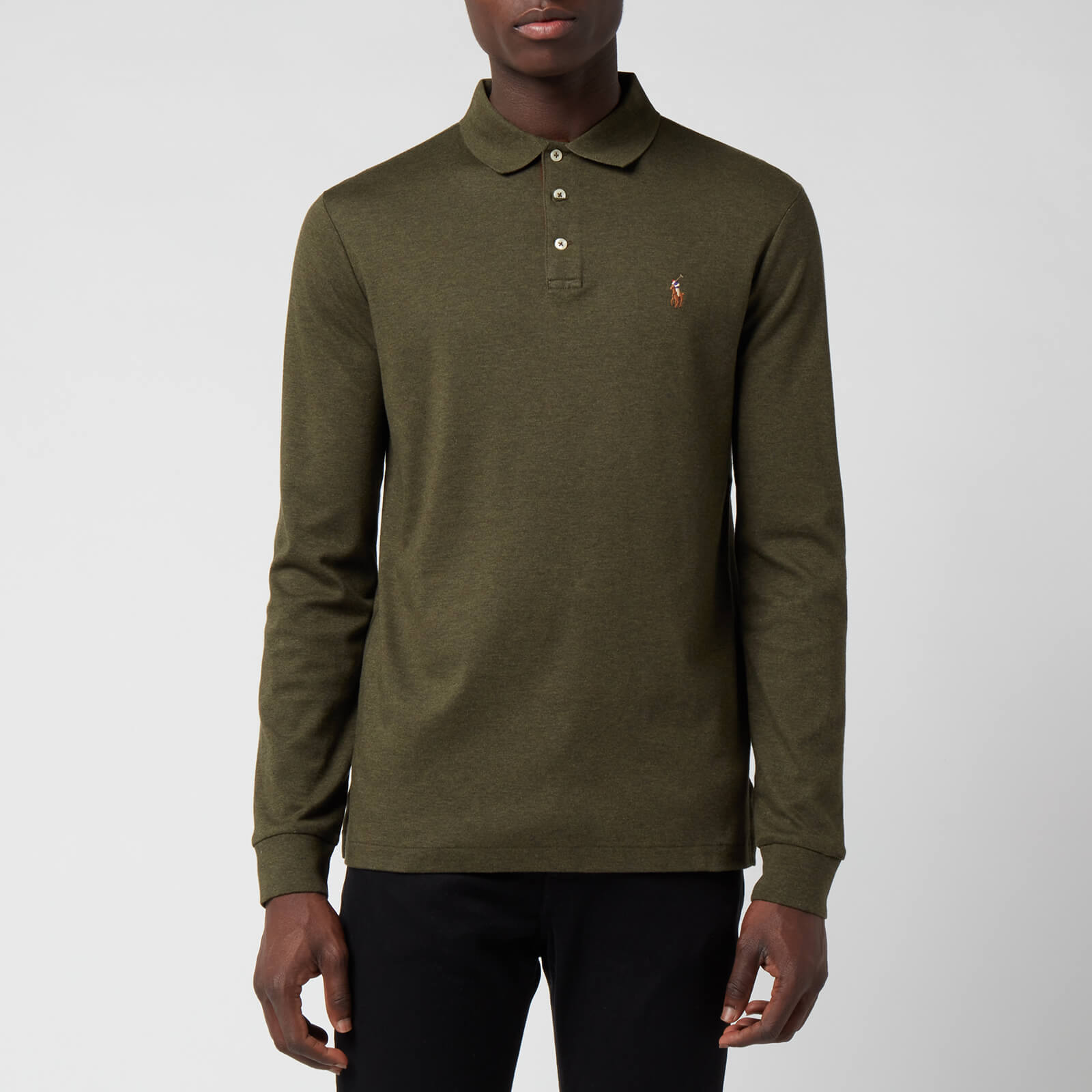 Polo Ralph Lauren Men's Long Sleeve Polo Shirt - Alpine Heather - S
