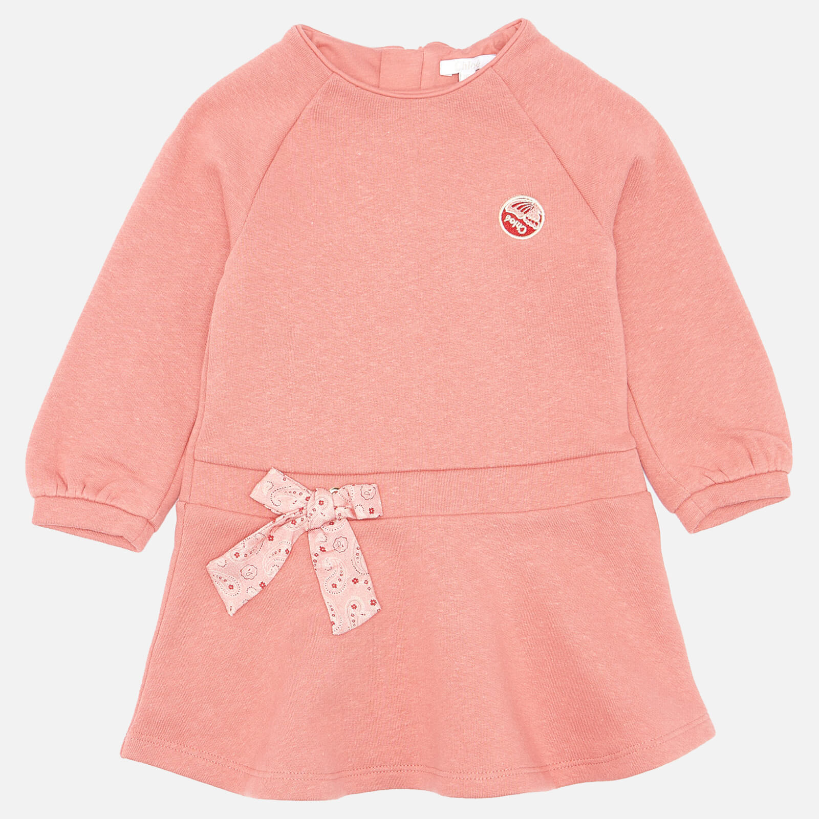 Chloé Girls' Long Sleeve Sweat Dress - Salmon - 2 Years