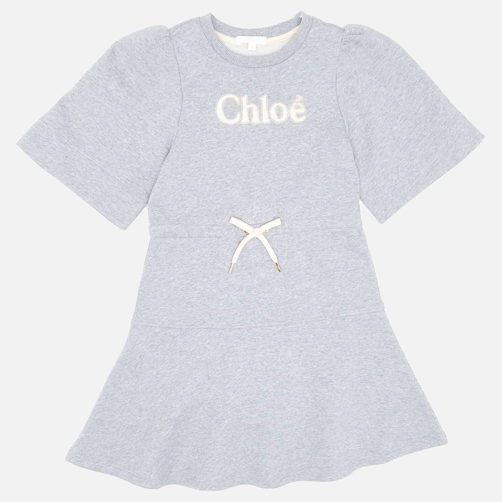 Chloé Girls' Logo Dress - Grey Marl Medium - 10 Years