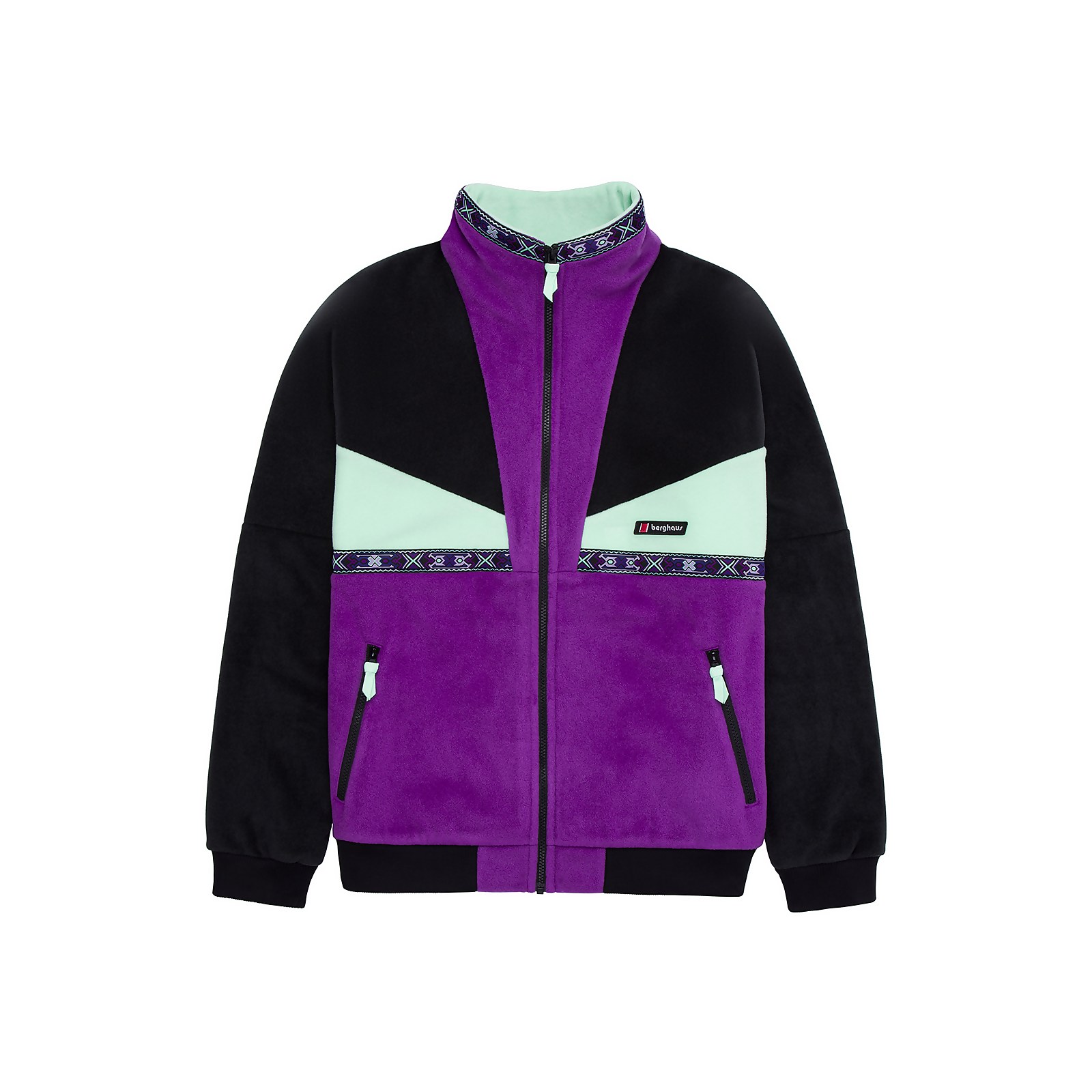 Berghaus Unisex Tramantana 91 Fleece Jacket - Purple Magic/Jet Black/Green Ash - S
