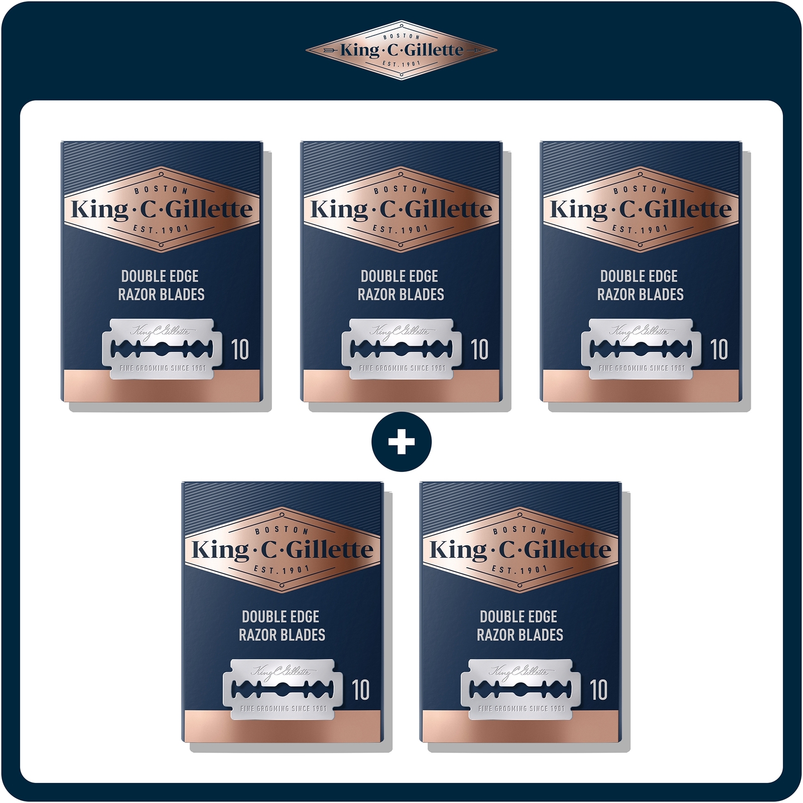 King C. Gillette Double Edge Safety Razor Blades - 50 Pack