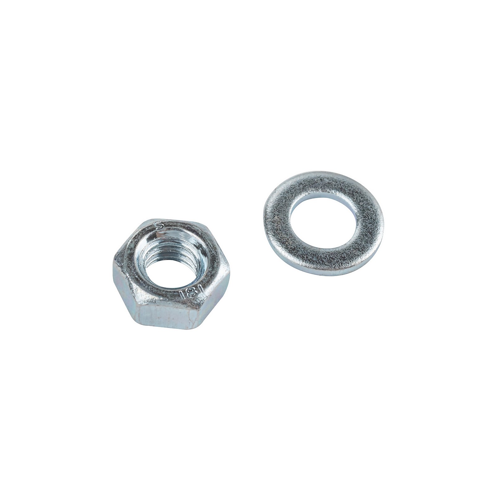 Photo of Homebase Zinc Plated Hex Nut & Washer M6 10 Pack