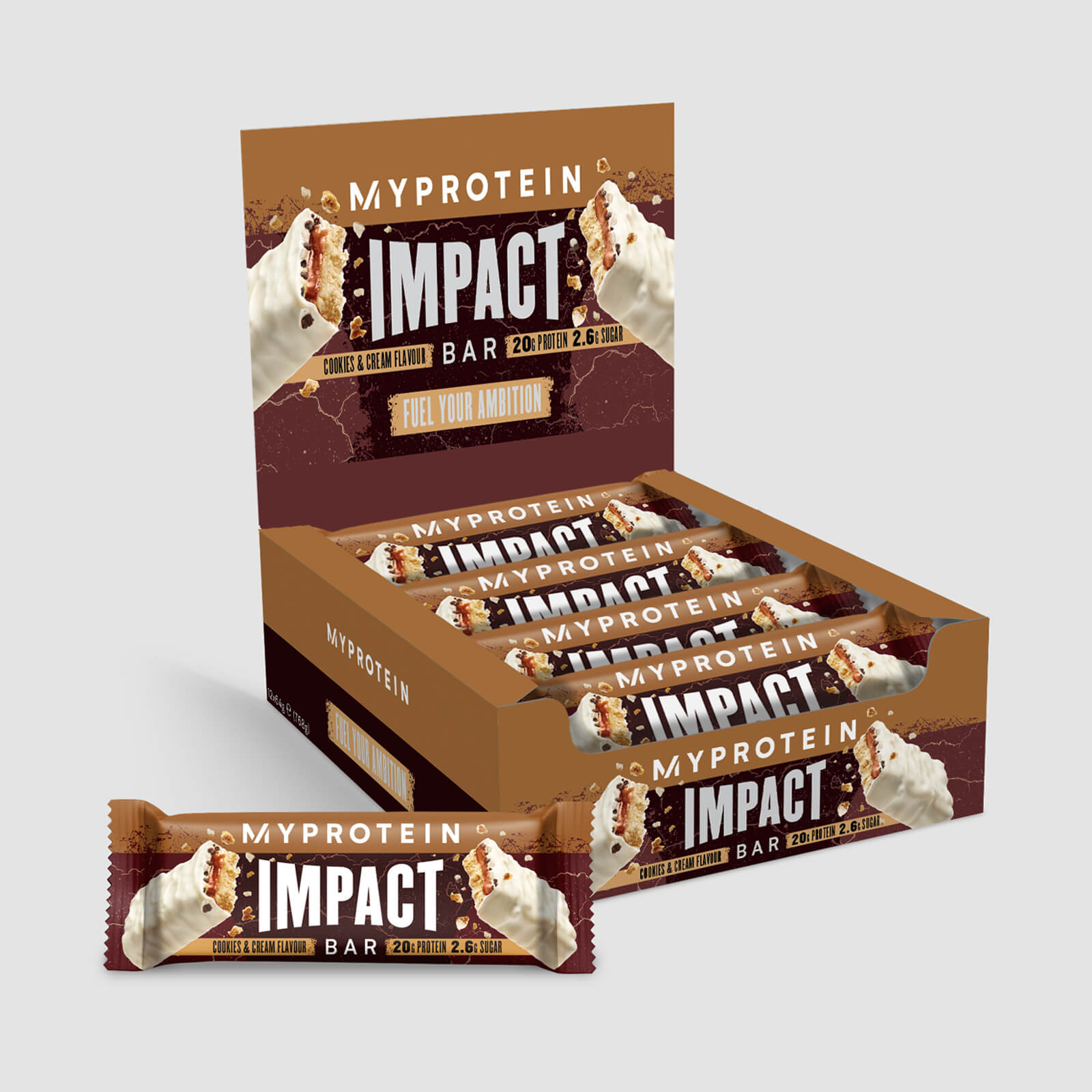 Barre protéinée Impact - 12Barres - Cookies et crème