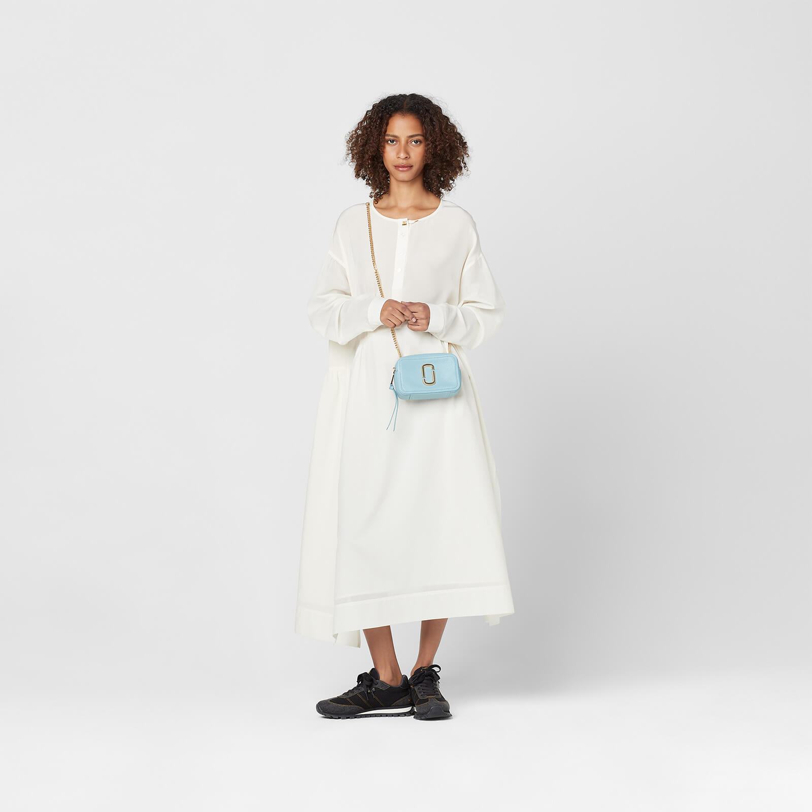 MARC JACOBS (THE) THE SNAPSHOT SMALL CAMERA BAG WITH CHAIN Leather | Women's | OS | Light blue