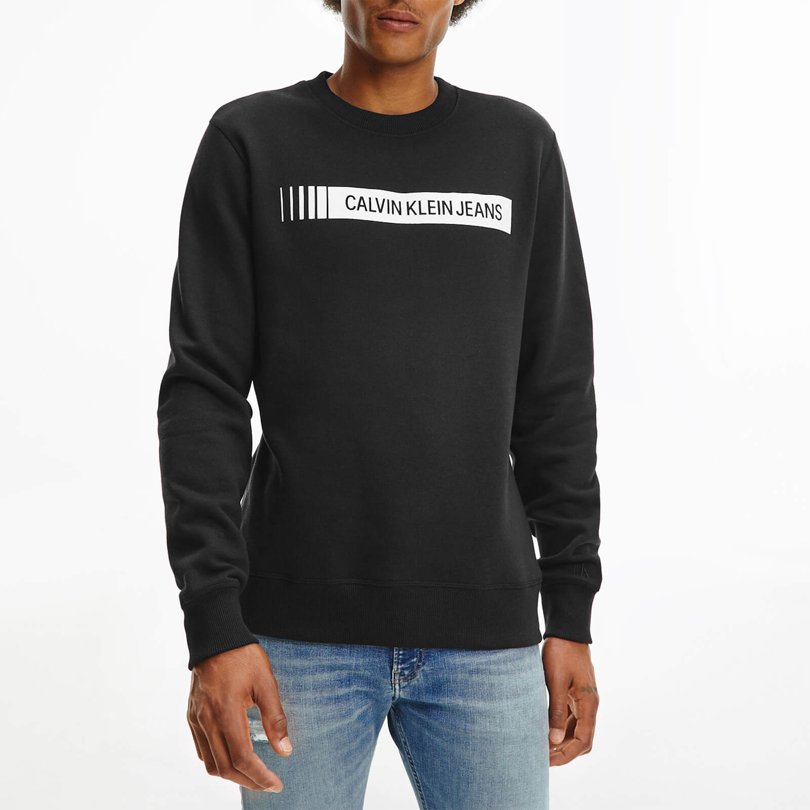 Calvin Klein Jeans Men's Institutional Logo Crewneck Sweatshirt - Ck Black - S