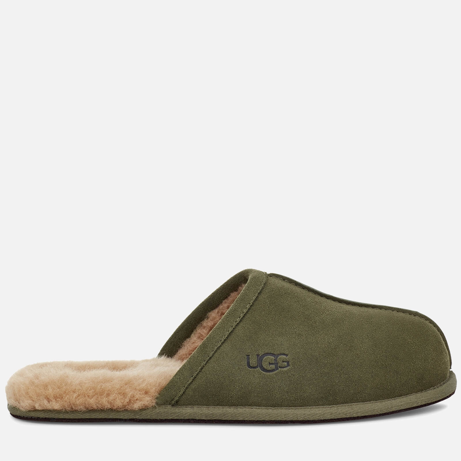 UGG Men's Scuff Suede/Sheepskin Slippers - Burnt Olive - UK 7