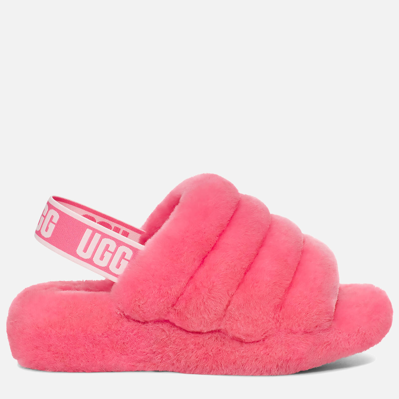 Ugg Women's Fluff Yeah Slide Sheepskin Slippers - Pink Rose - Uk 4