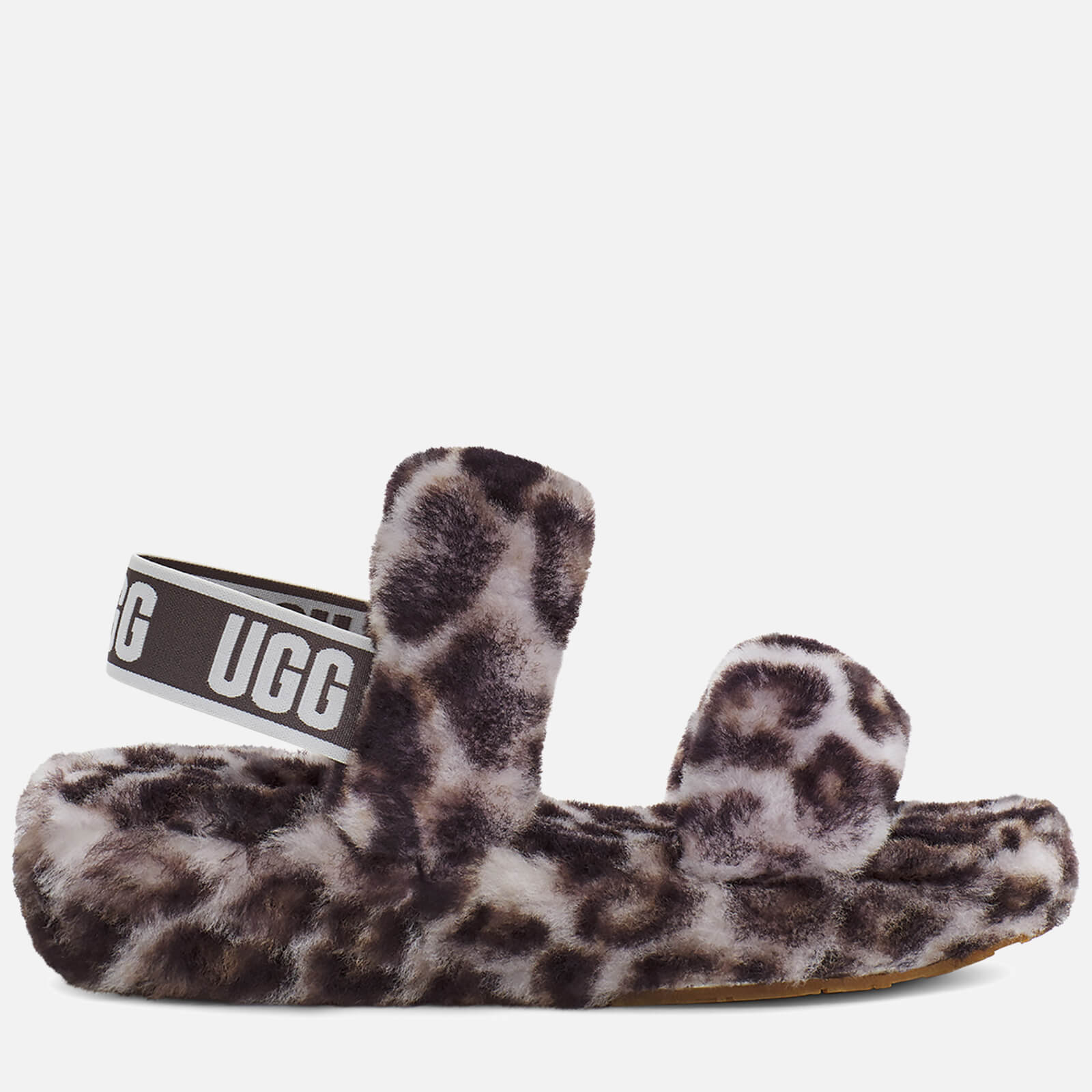 UGG Women's Oh Yeah Panther Print Sheepskin Slippers - Stormy Grey - UK 3