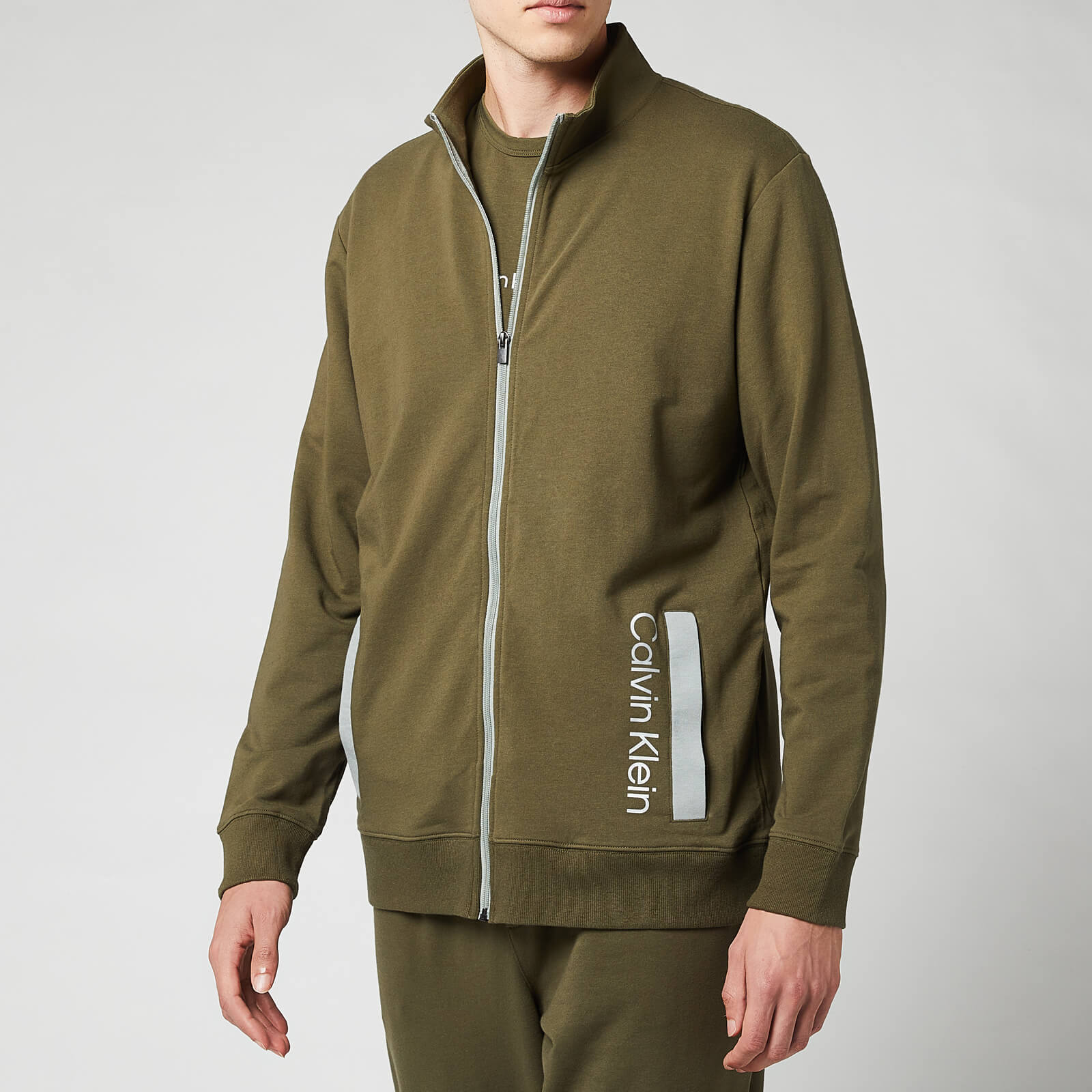 Calvin Klein Men's Full-Zip Sweatshirt - Army Green - S